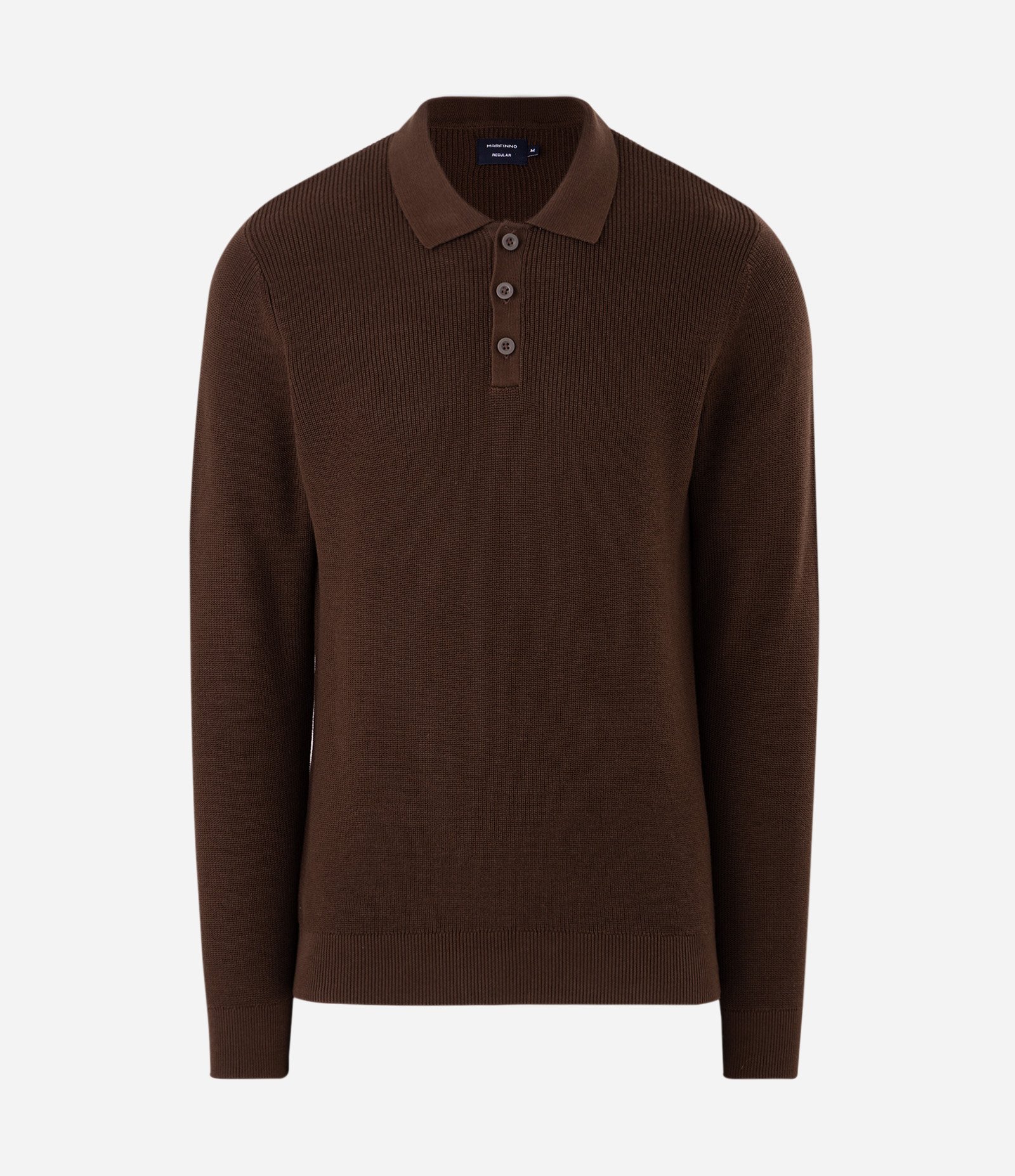 Suéter Texturizado com Gola Polo Marrom 5