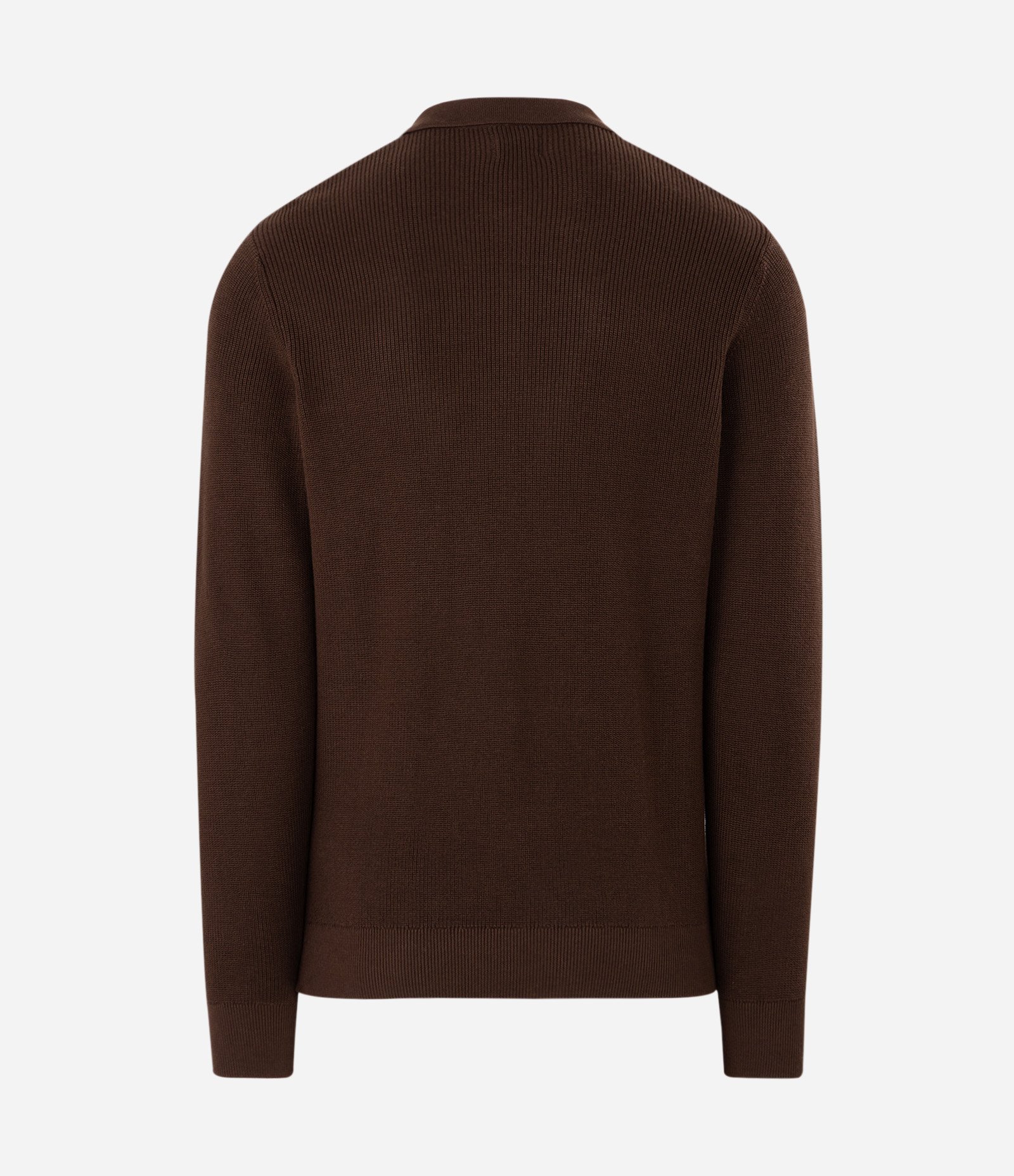 Suéter Texturizado com Gola Polo Marrom 6
