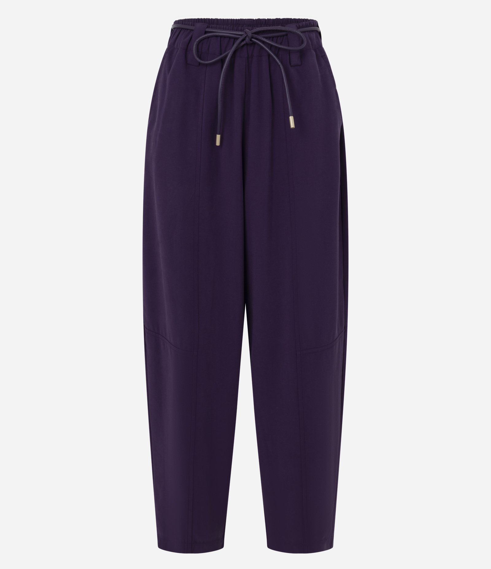 Calça Cenoura com Cós Elástico e Cinto para Amarração Roxo 5