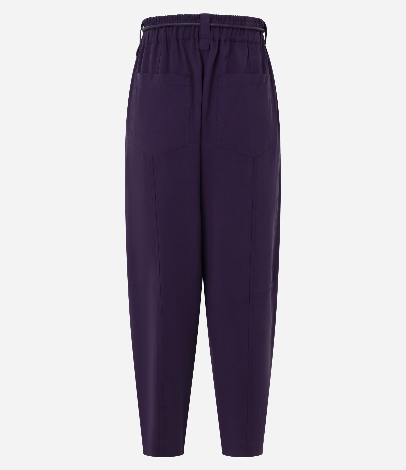 Calça Cenoura com Cós Elástico e Cinto para Amarração Roxo 6