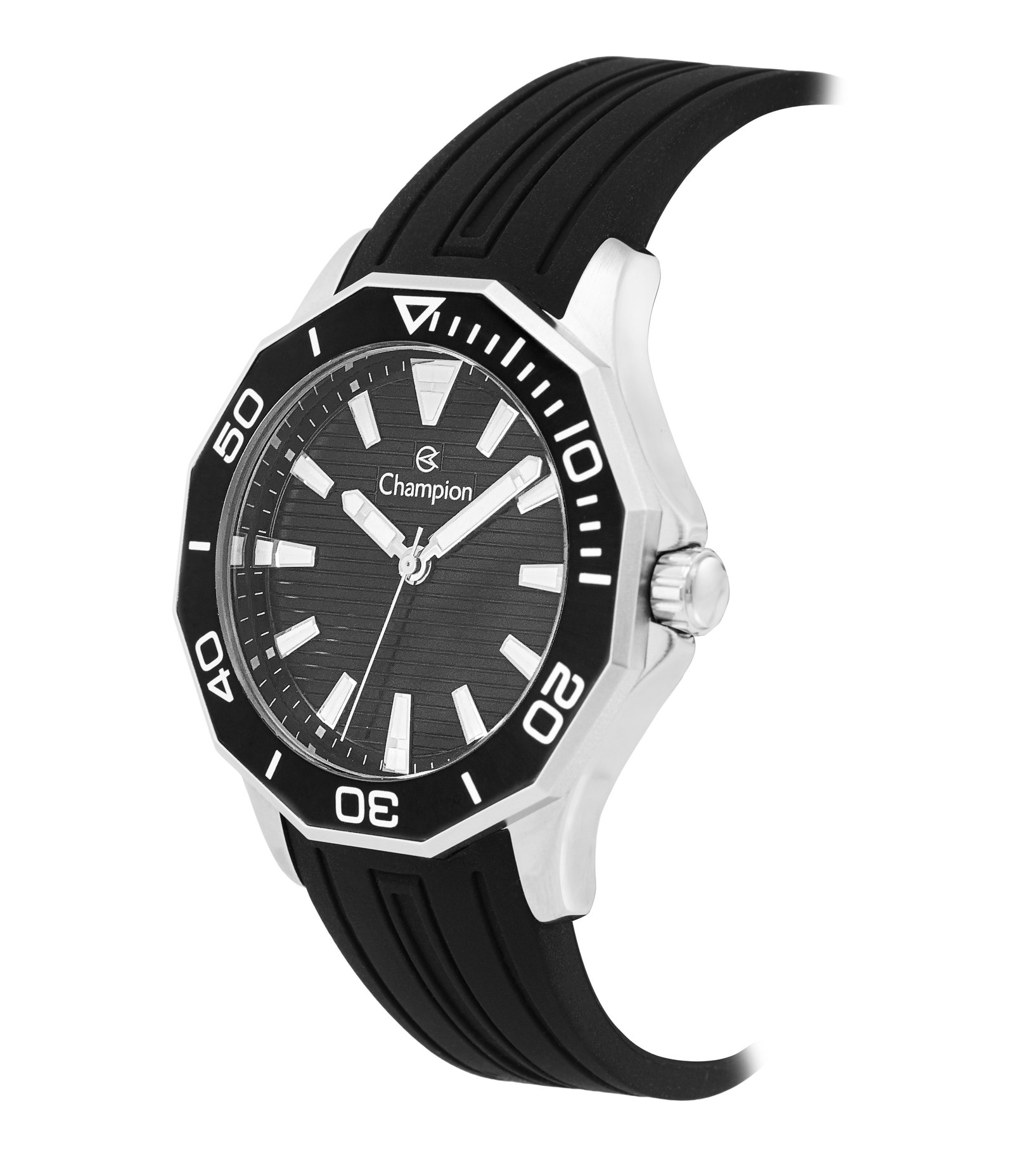 Relógio Analógico Metal e Silicone Masculino Champion Preto 2