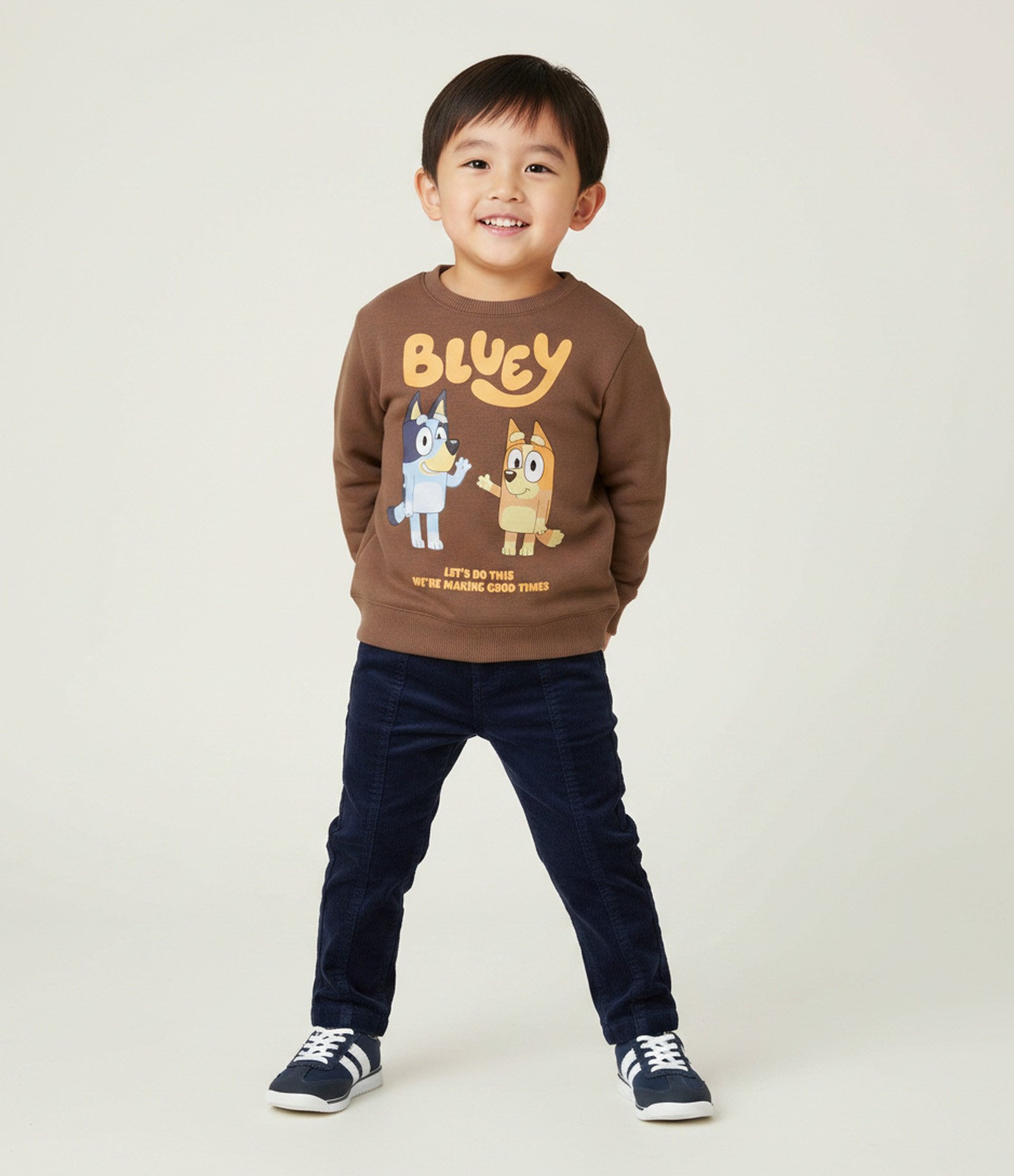 Casaco Infantil em Moletom com Estampa Bluey e Bingo – Tam 2 a 6 Anos Marrom 1