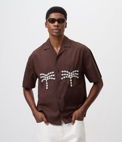 Camisa Bordado Coqueiro Conchas