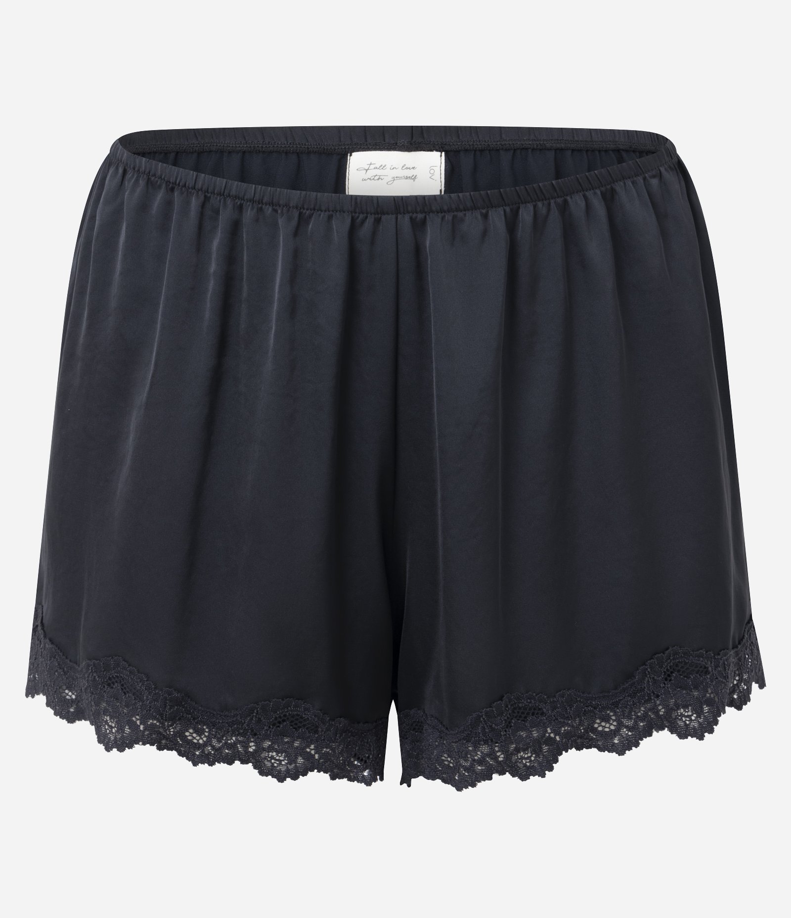 Pijama Short Doll Alcinha em Cetim com Rendinha e Botões Preto 3
