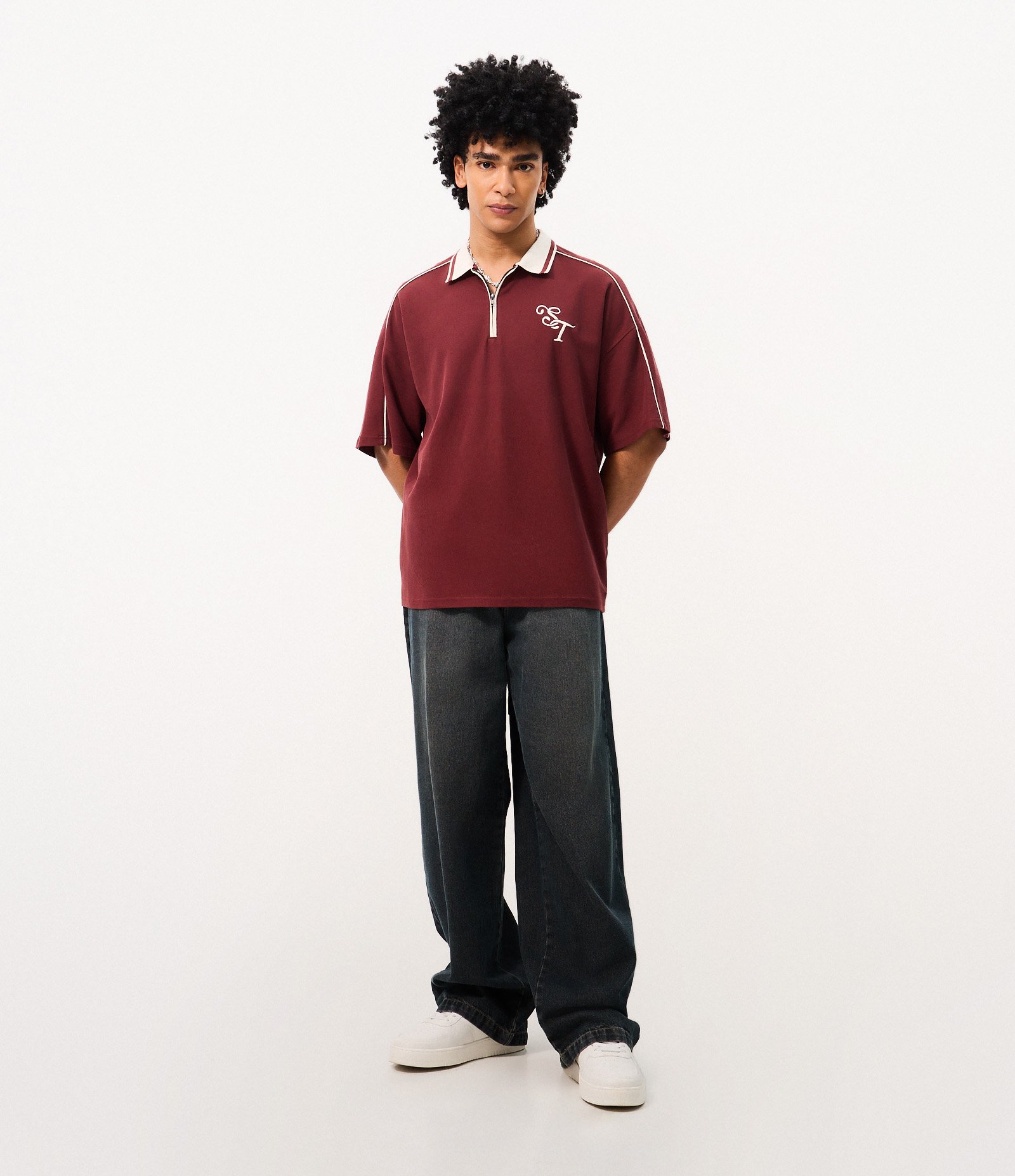 Camiseta Tricô Slim Texturizada Vermelho 2