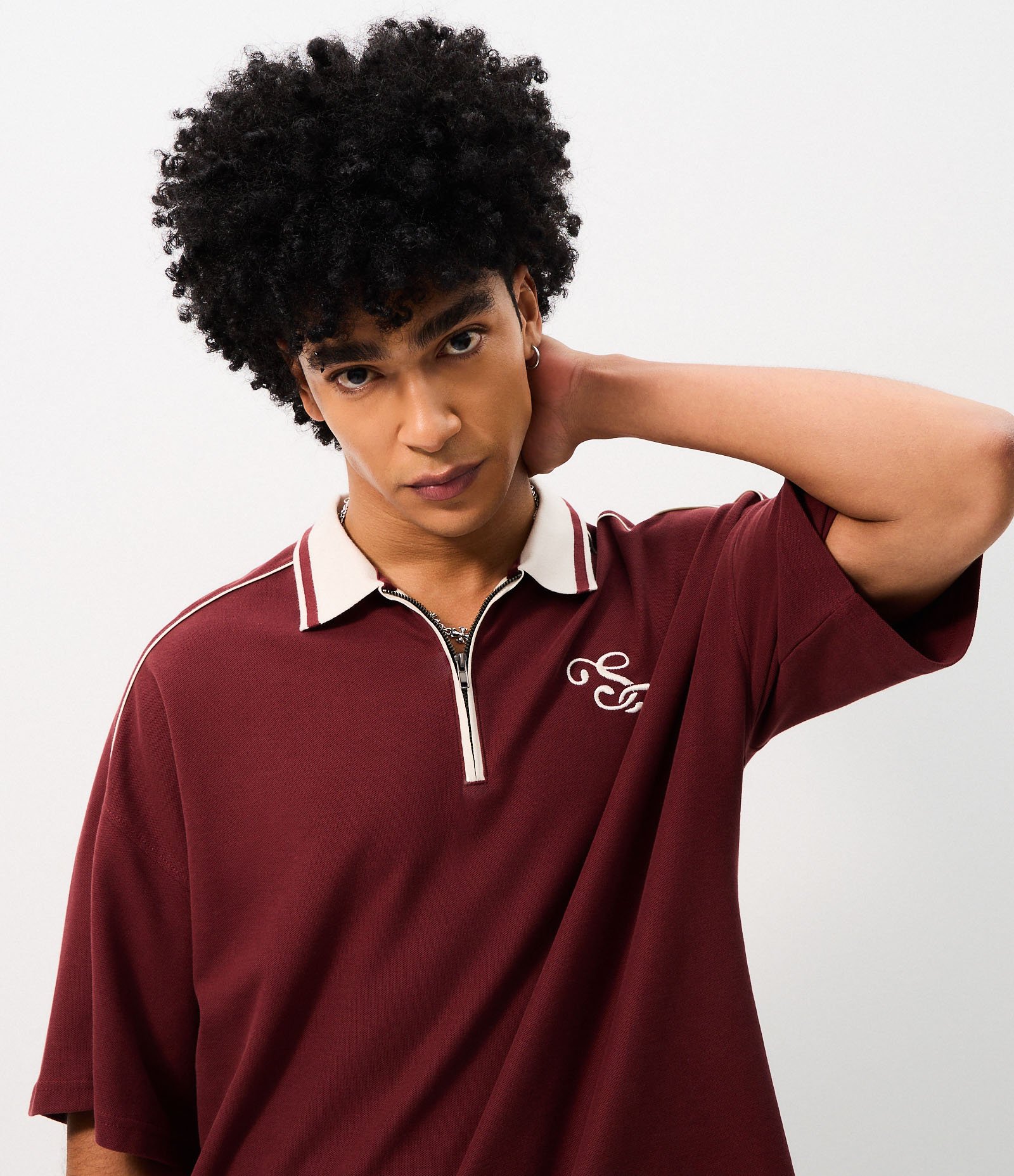 Camiseta Tricô Slim Texturizada Vermelho 3