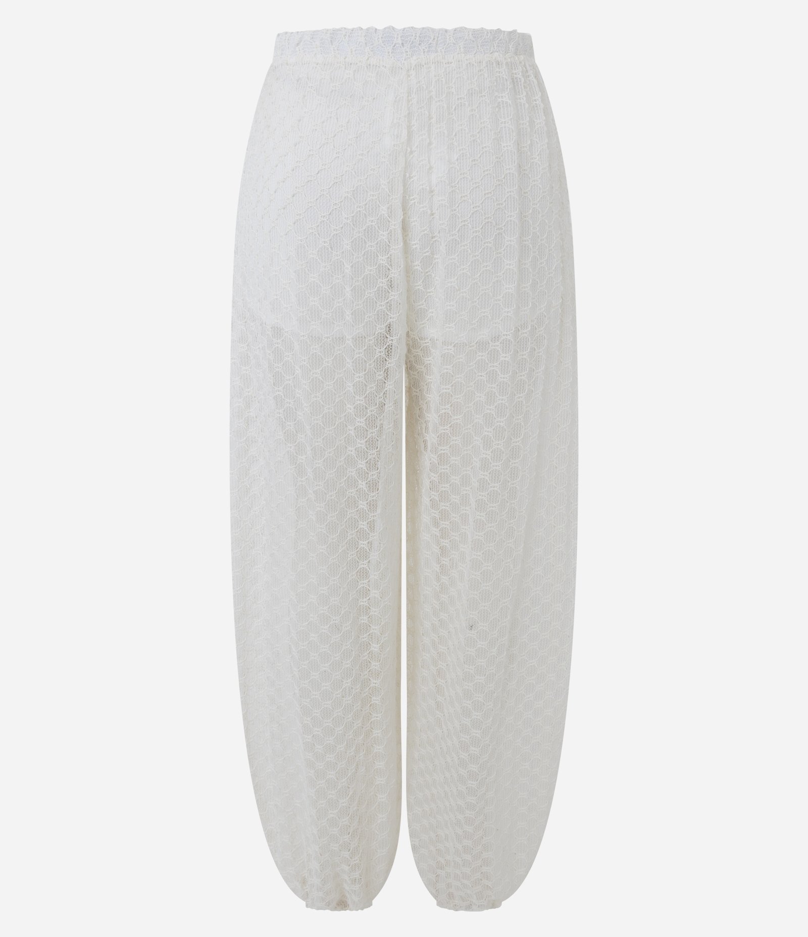 Calça Aladim em Renda com Cós Elástico Branco 2