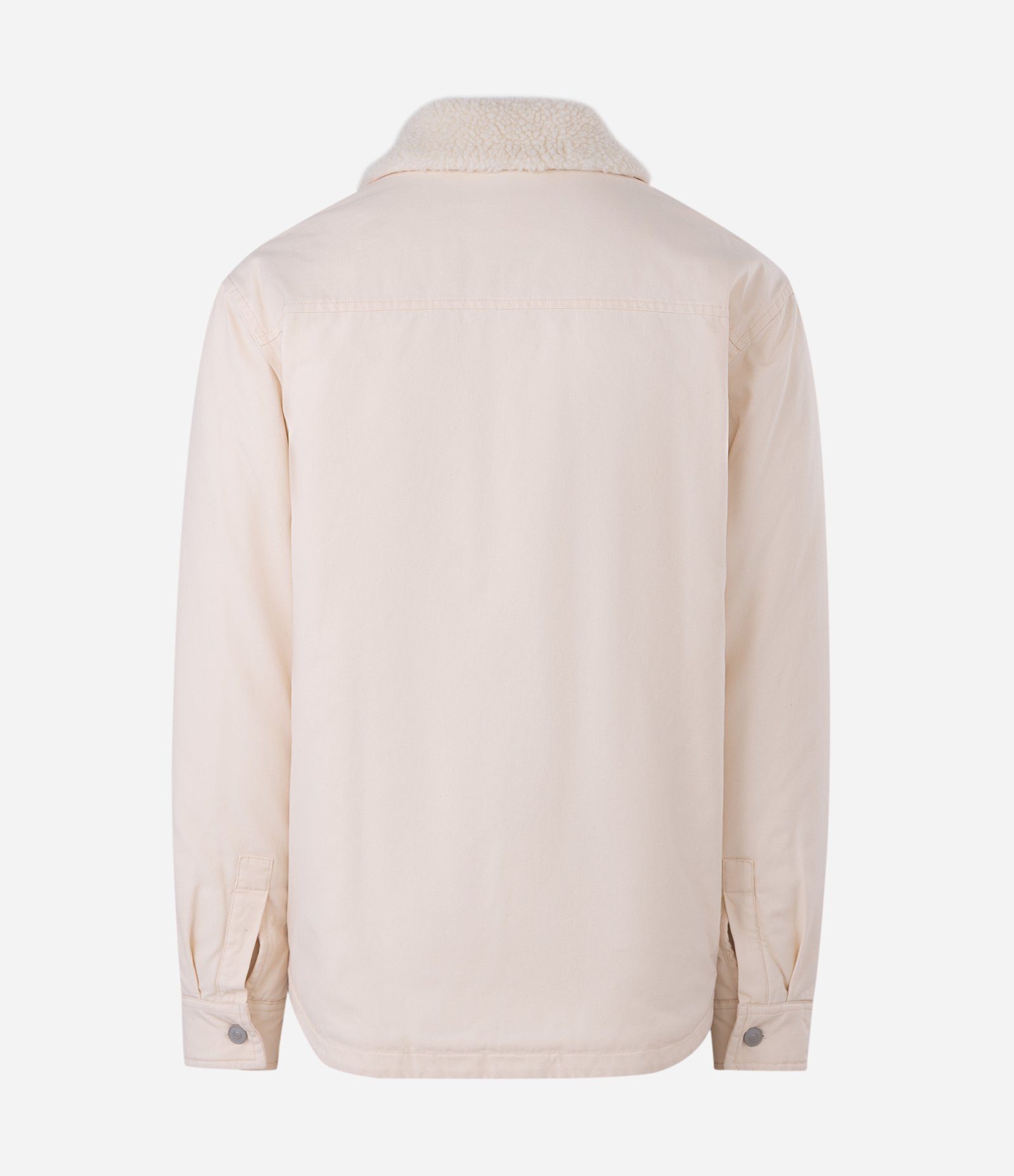 Jaqueta Oversized Sarja com Gola de Sherpa Off White 2