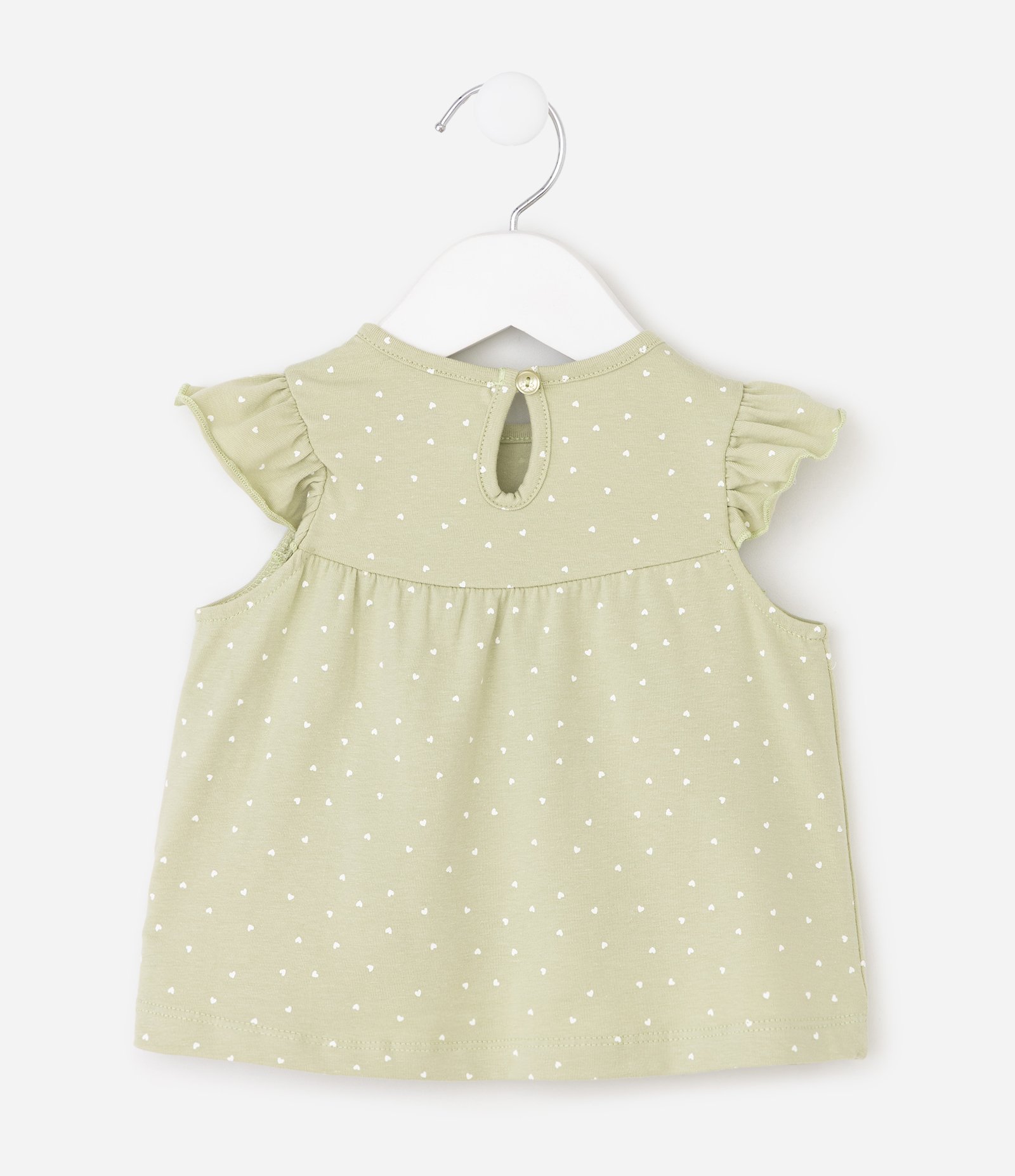 Conjunto Bebê com Bolso de Gatinhos e Corações – Tam 0 a 18 Meses Verde Claro 4