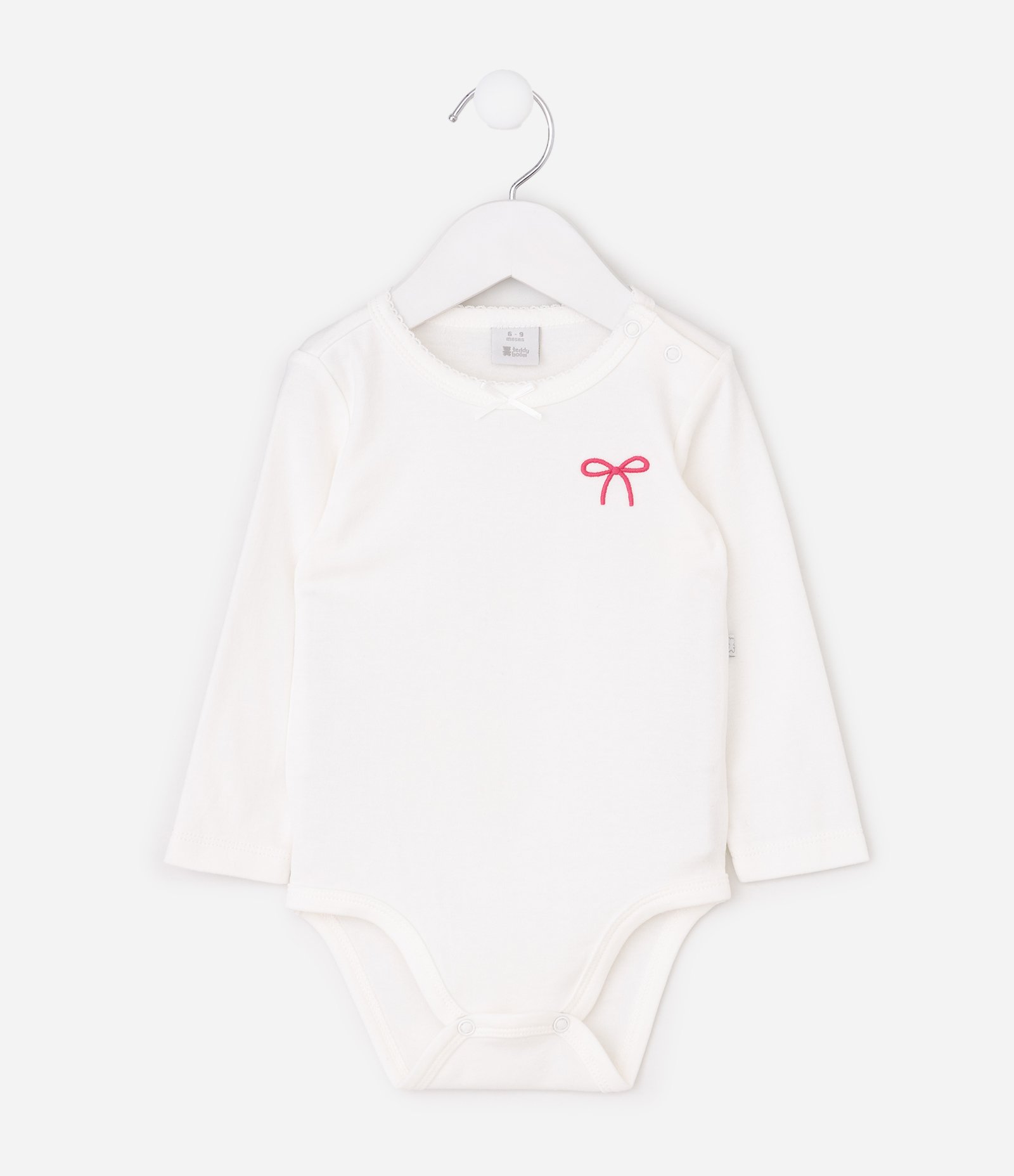 Conjunto Infantil com Estampa Floral e Bordados – Tam RN a 18 Meses Branco/Verde Claro 3