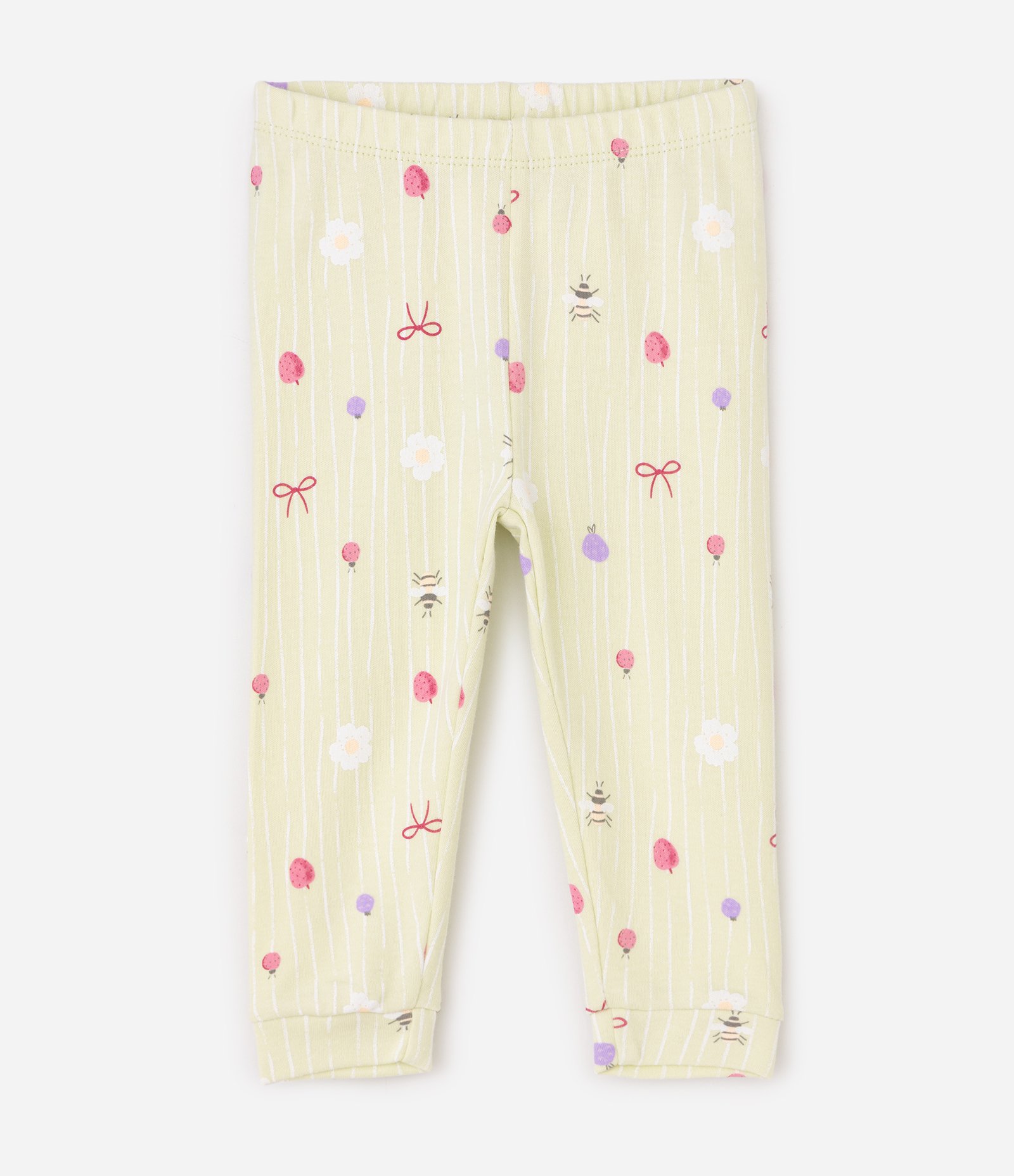 Conjunto Infantil com Estampa Floral e Bordados – Tam RN a 18 Meses Branco/Verde Claro 6