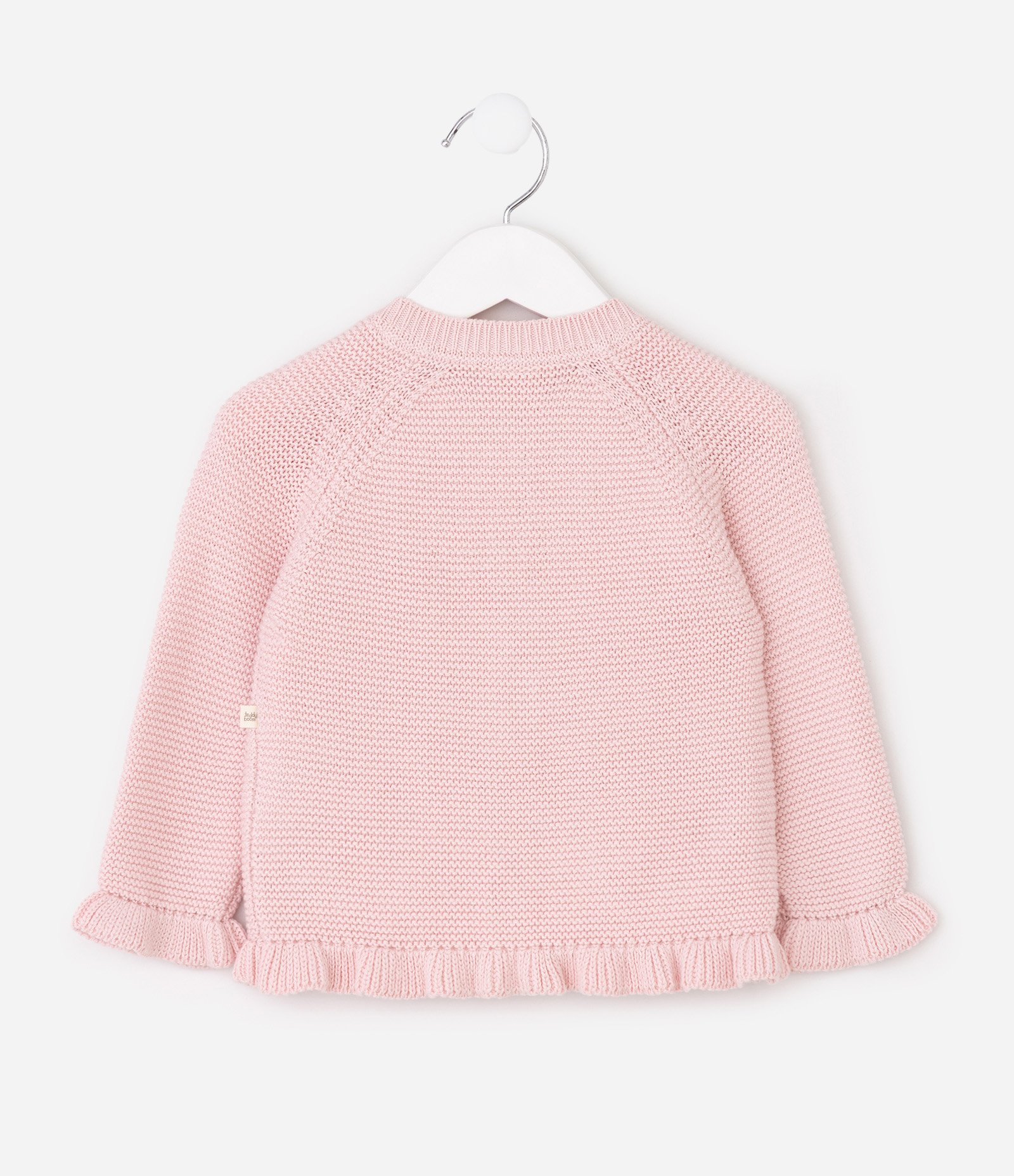 Cardigan Infantil em Tricô com Bordado Floral – Tam 0 a 18 Meses Rosa Bebê 3