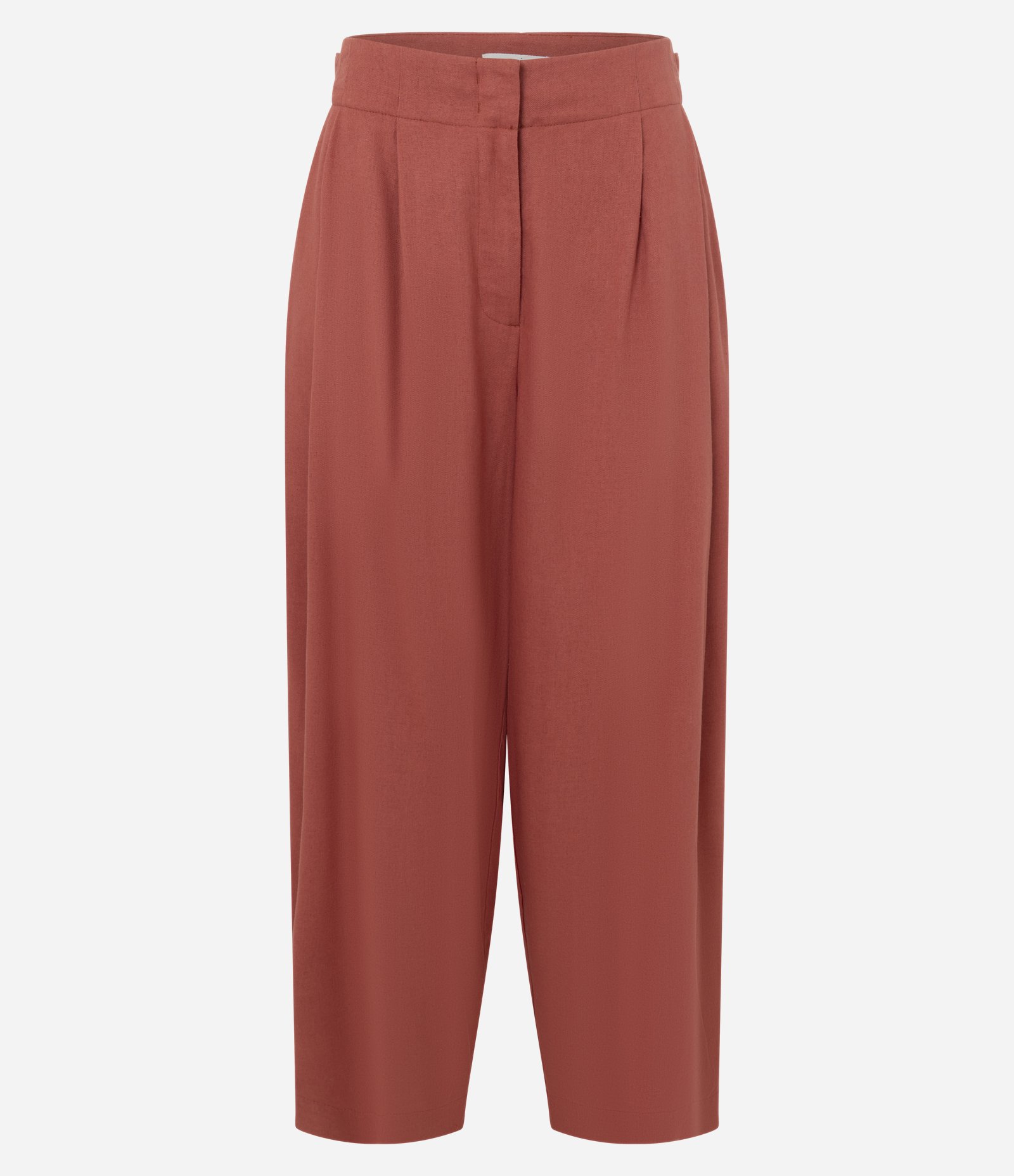 Calça Balloon em Viscolinho com Pregas Vermelho 6