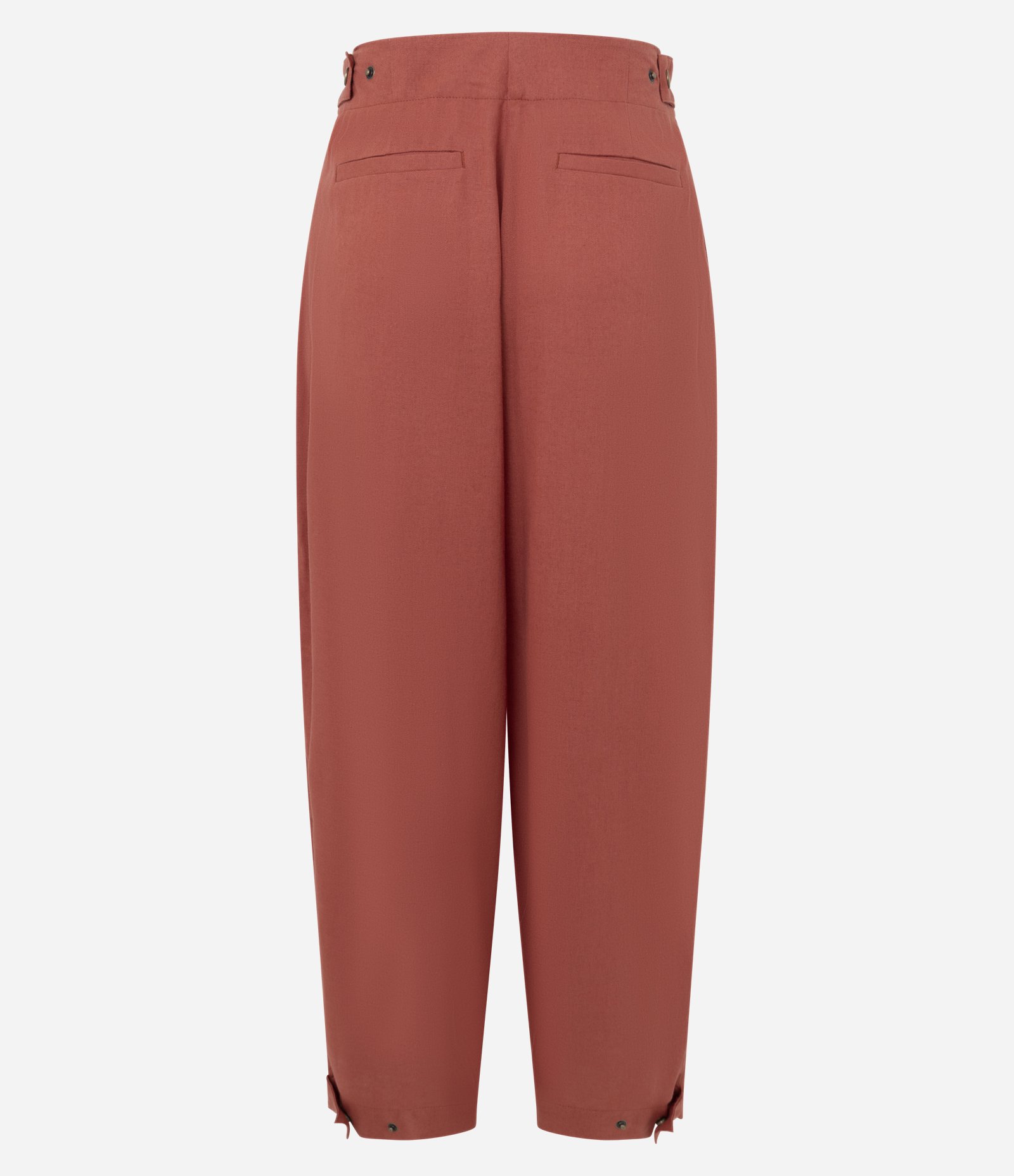 Calça Balloon em Viscolinho com Pregas Vermelho 7