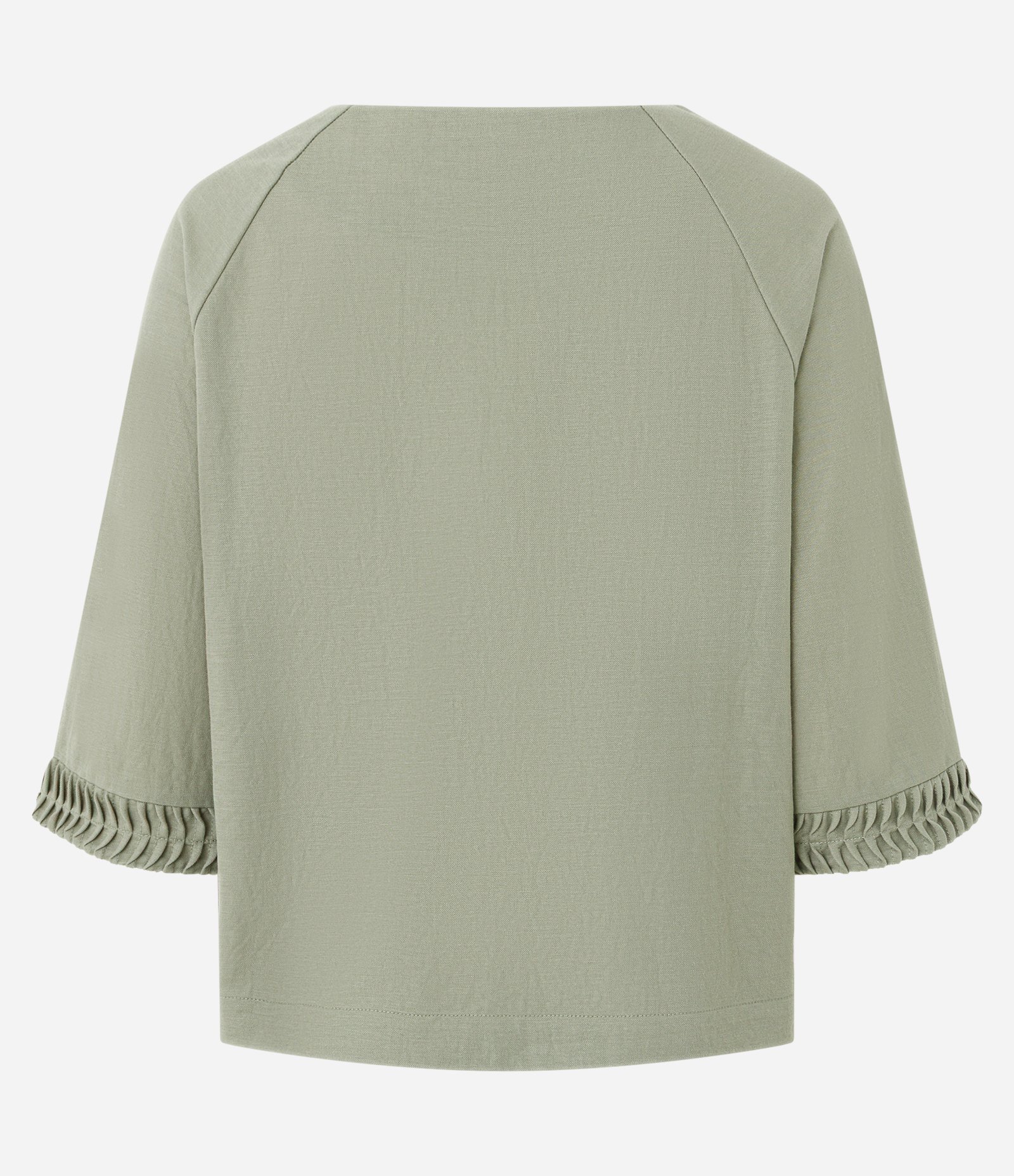 Camiseta em Piquet com Mangas Amplas e Detalhe Franzido Verde 2