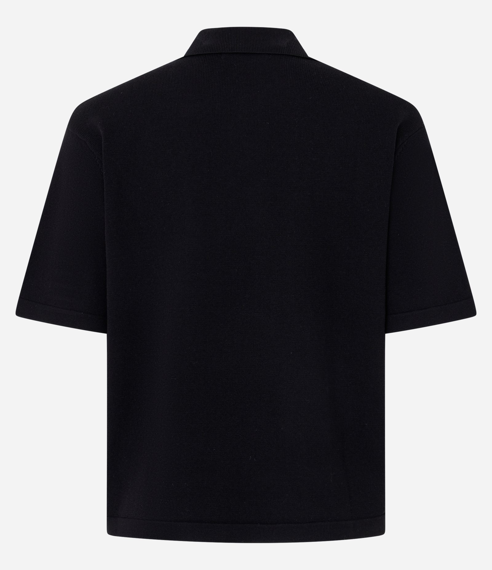 Blusa Curta em Tricô com Abotoamento Frontal Preto 3