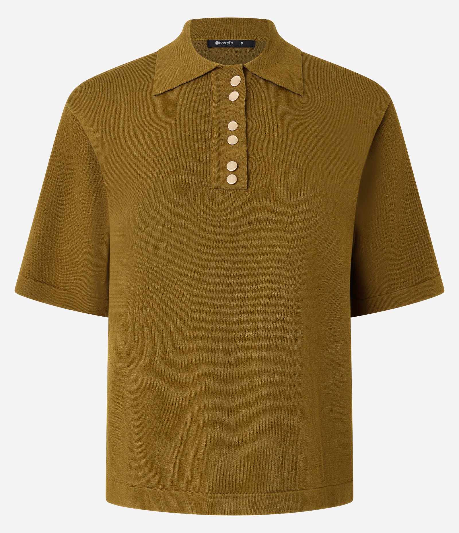Blusa Curta em Tricô com Abotoamento Frontal Verde 5