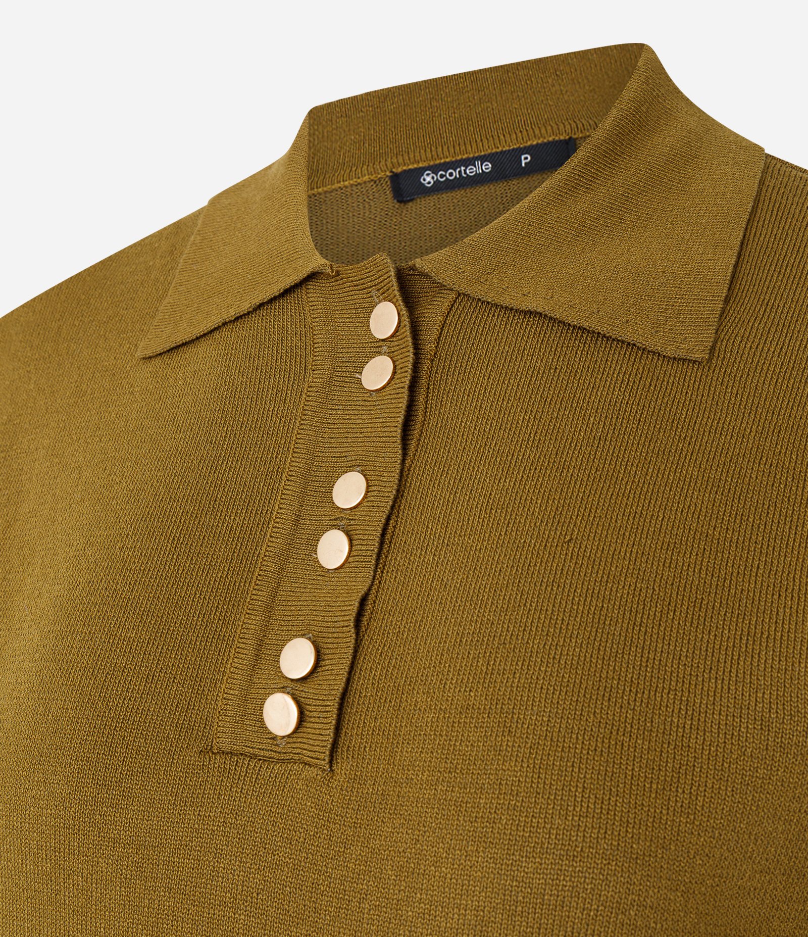 Blusa Curta em Tricô com Abotoamento Frontal Verde 6