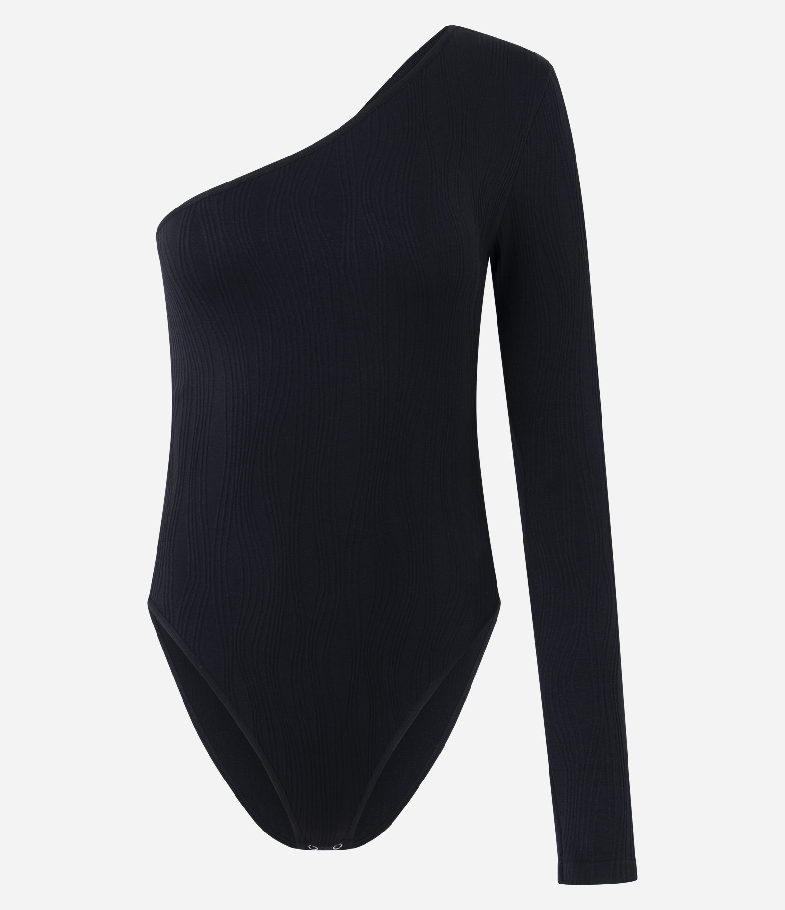 Body Seamless Ombro Único em Malha Preto 5