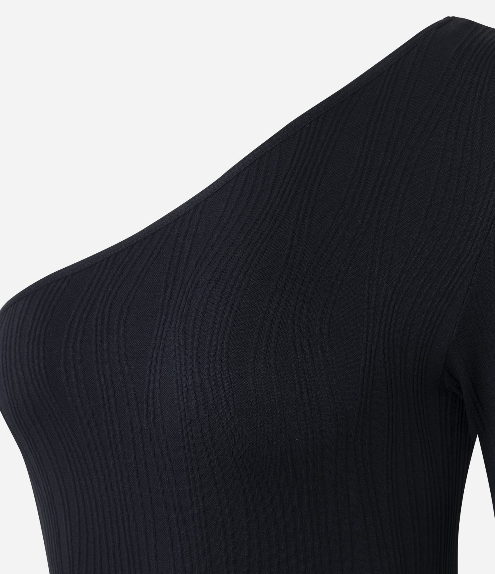 Body Seamless Ombro Único em Malha Preto 6