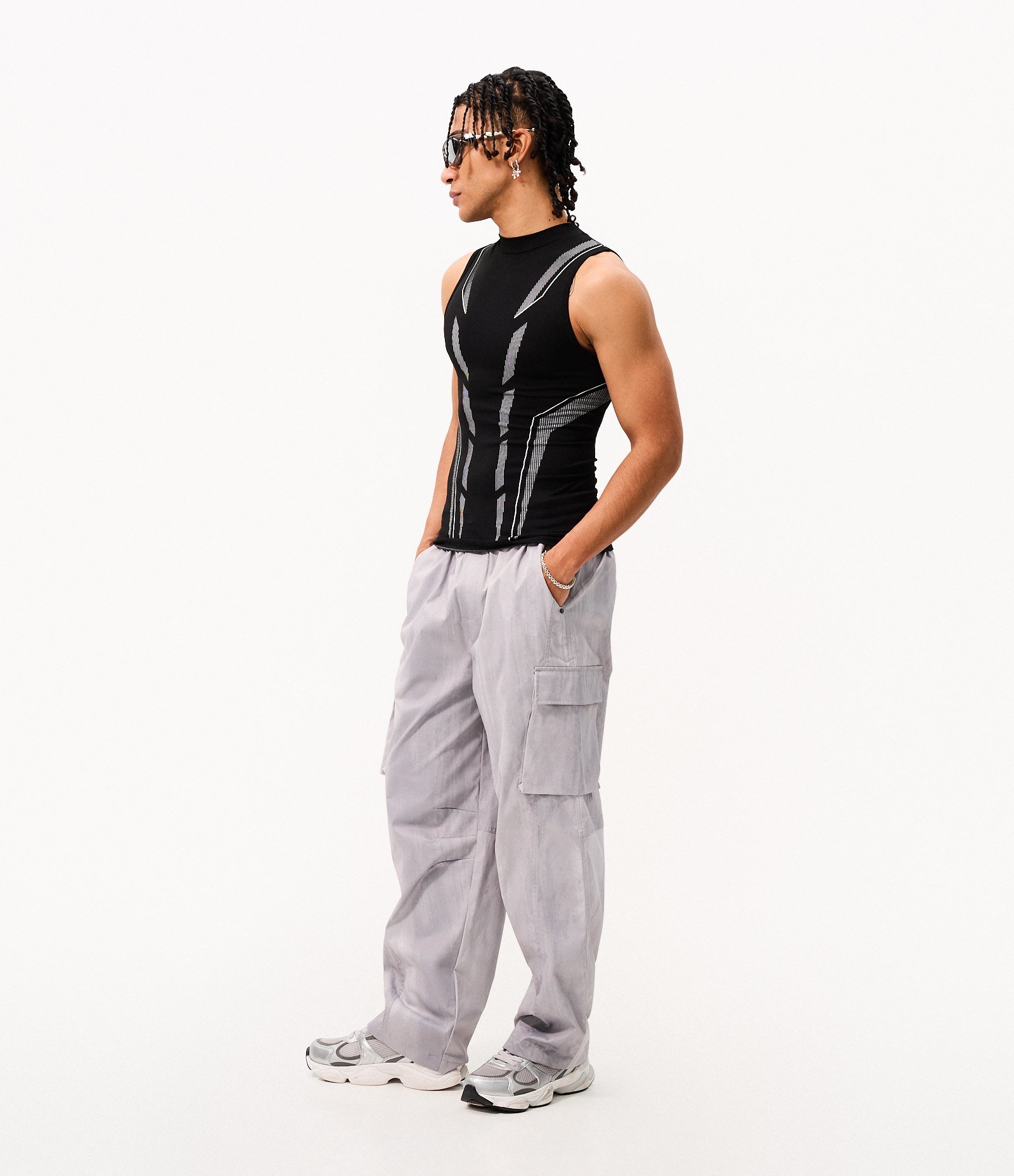 Regata Muscle Seamless Tribal Preto 2