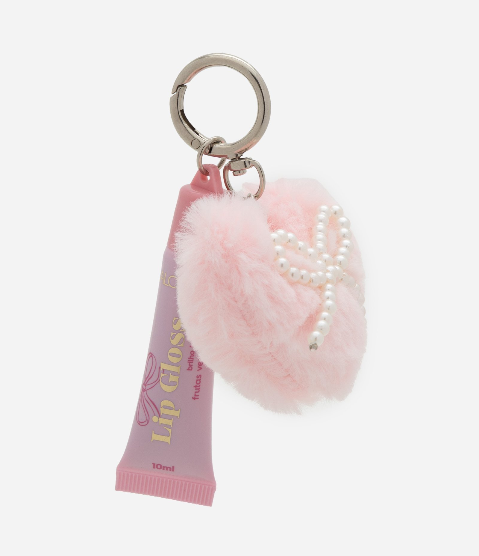 Gloss Labial com Pompom em Formato de Coração e Perolas U 2