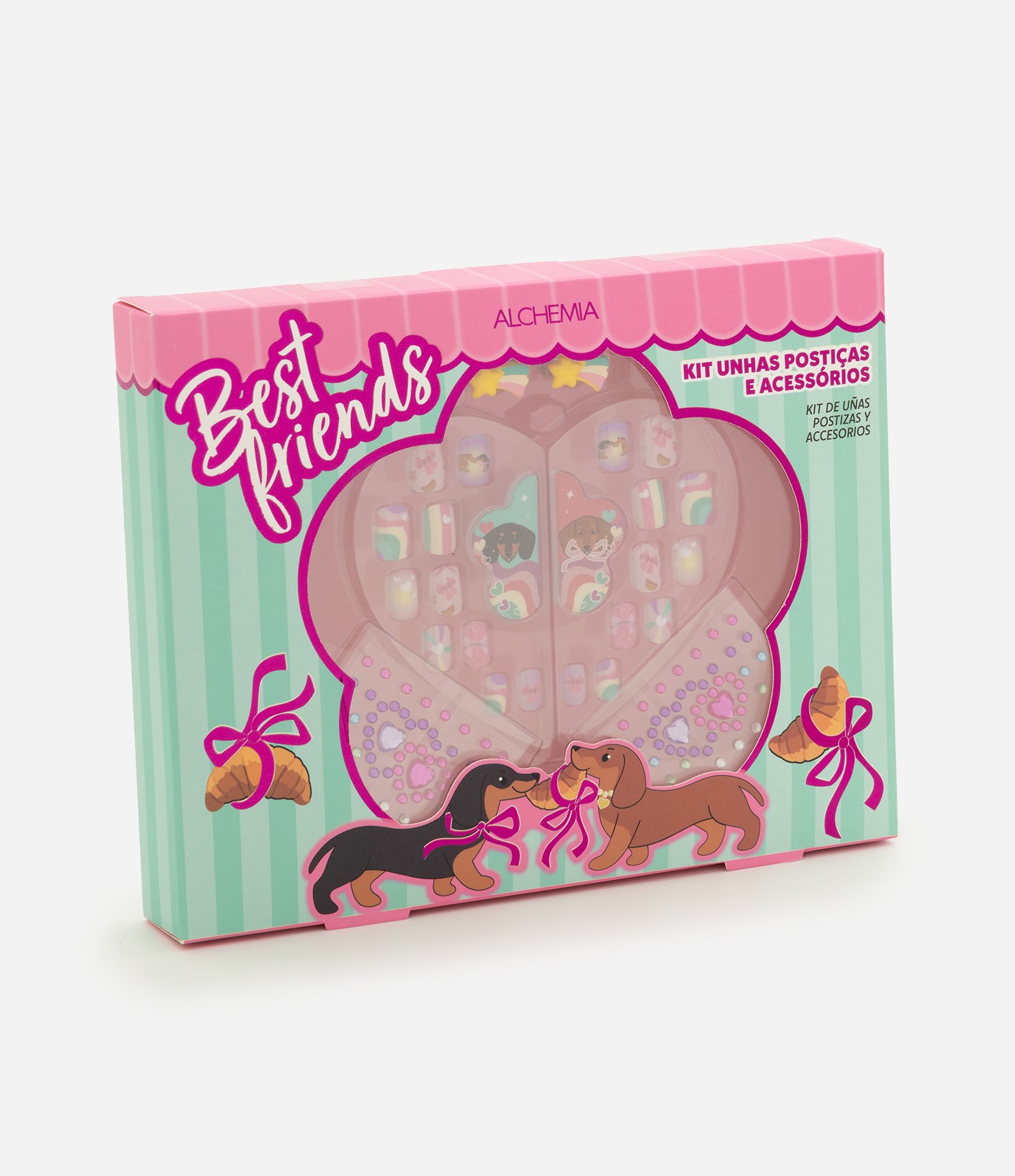 Kit de Unhas Postiças + Adesivos Salsicha Alchemia U 4