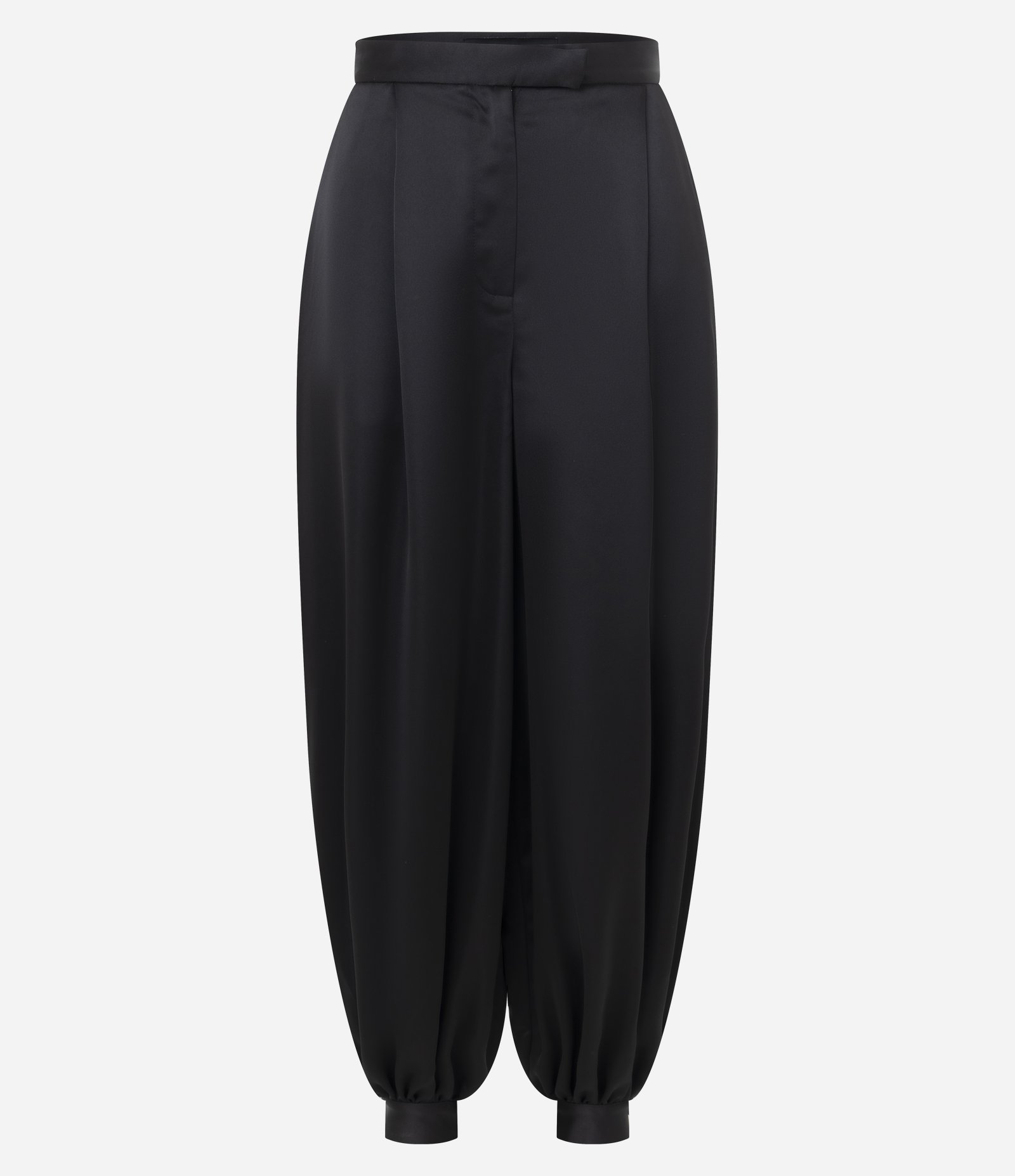 Calça Aladim em Cetim com Barra Ajustada Preto 5