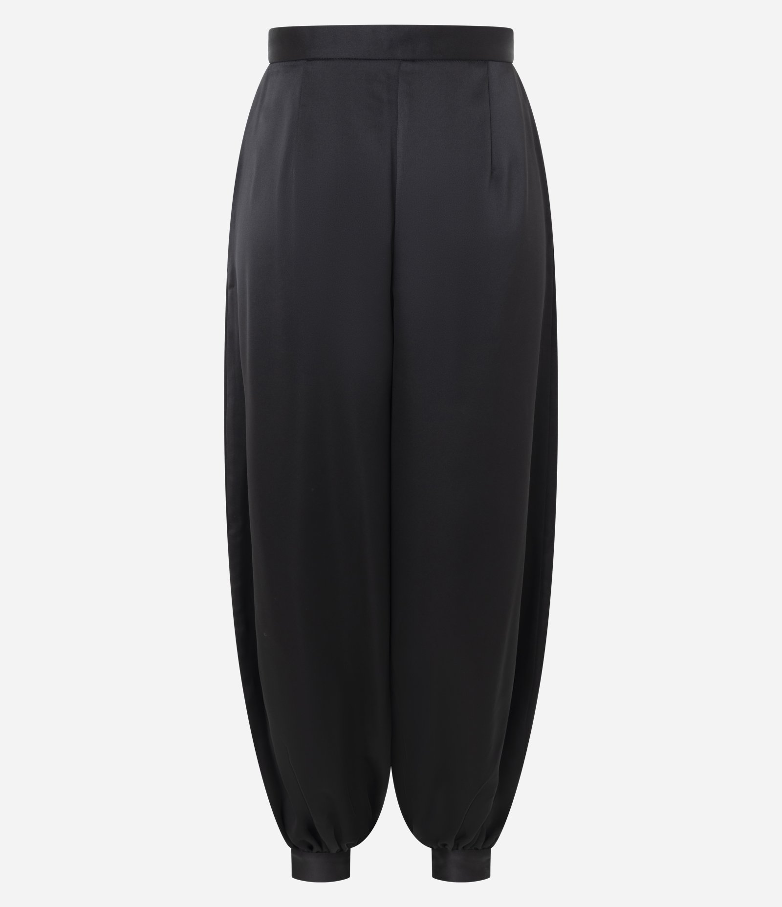 Calça Aladim em Cetim com Barra Ajustada Preto 6
