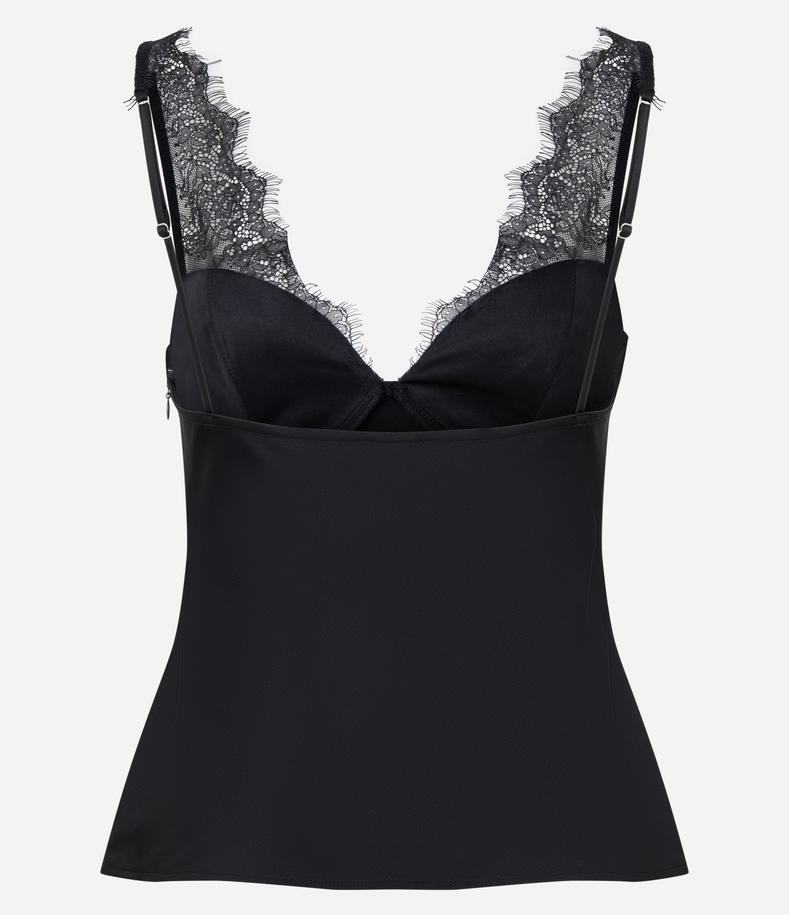 Blusa de Alcinha em Cetim com Renda nas Alças e Decote Coração Preto 7