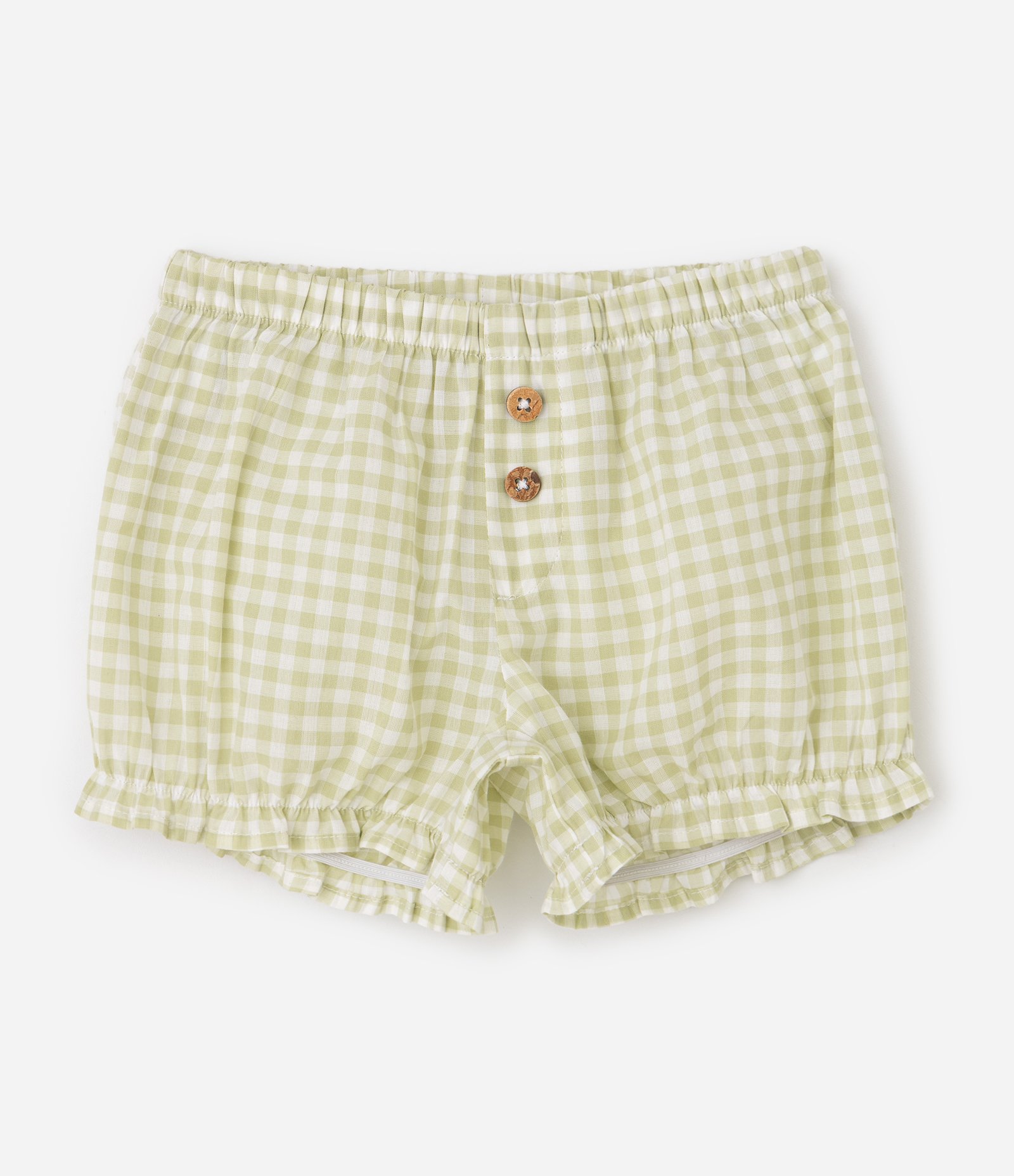 Conjunto Bebê Bata Bordada e Short Vichy - Tam 3 a 18 Meses Branco 6