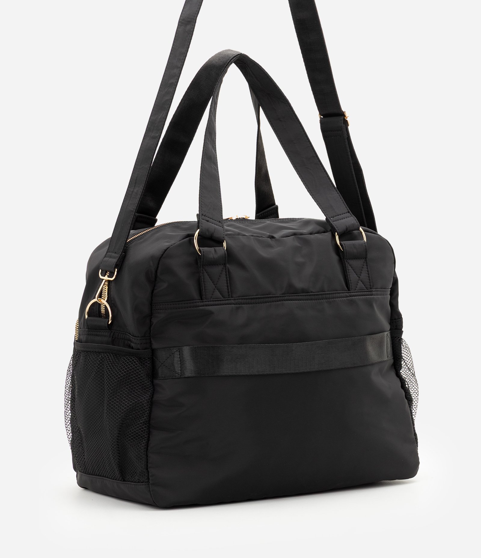 Bolsa Grande com Bolsos Frontais e Alças Duplas Preto 3