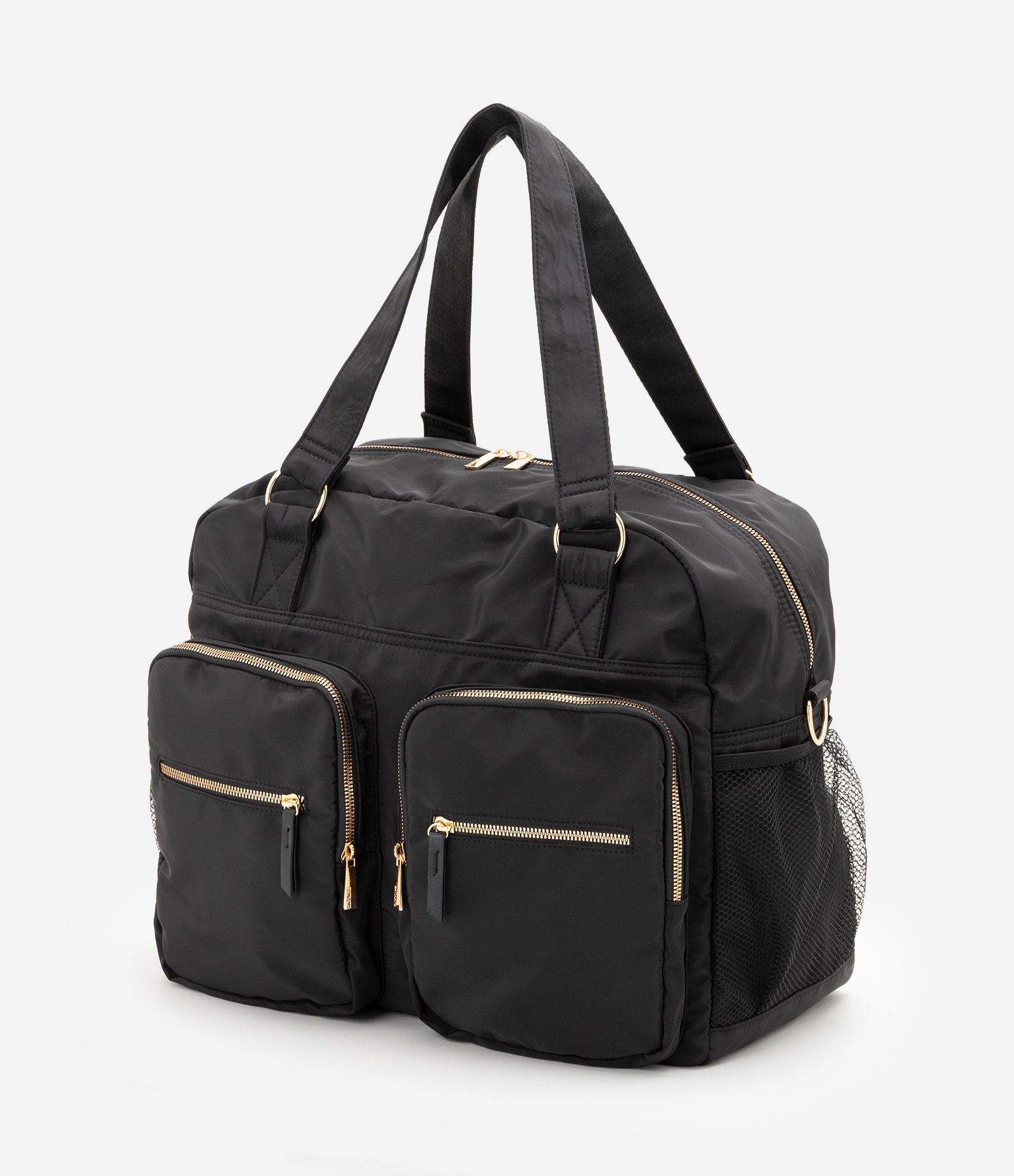 Bolsa Grande com Bolsos Frontais e Alças Duplas Preto 4