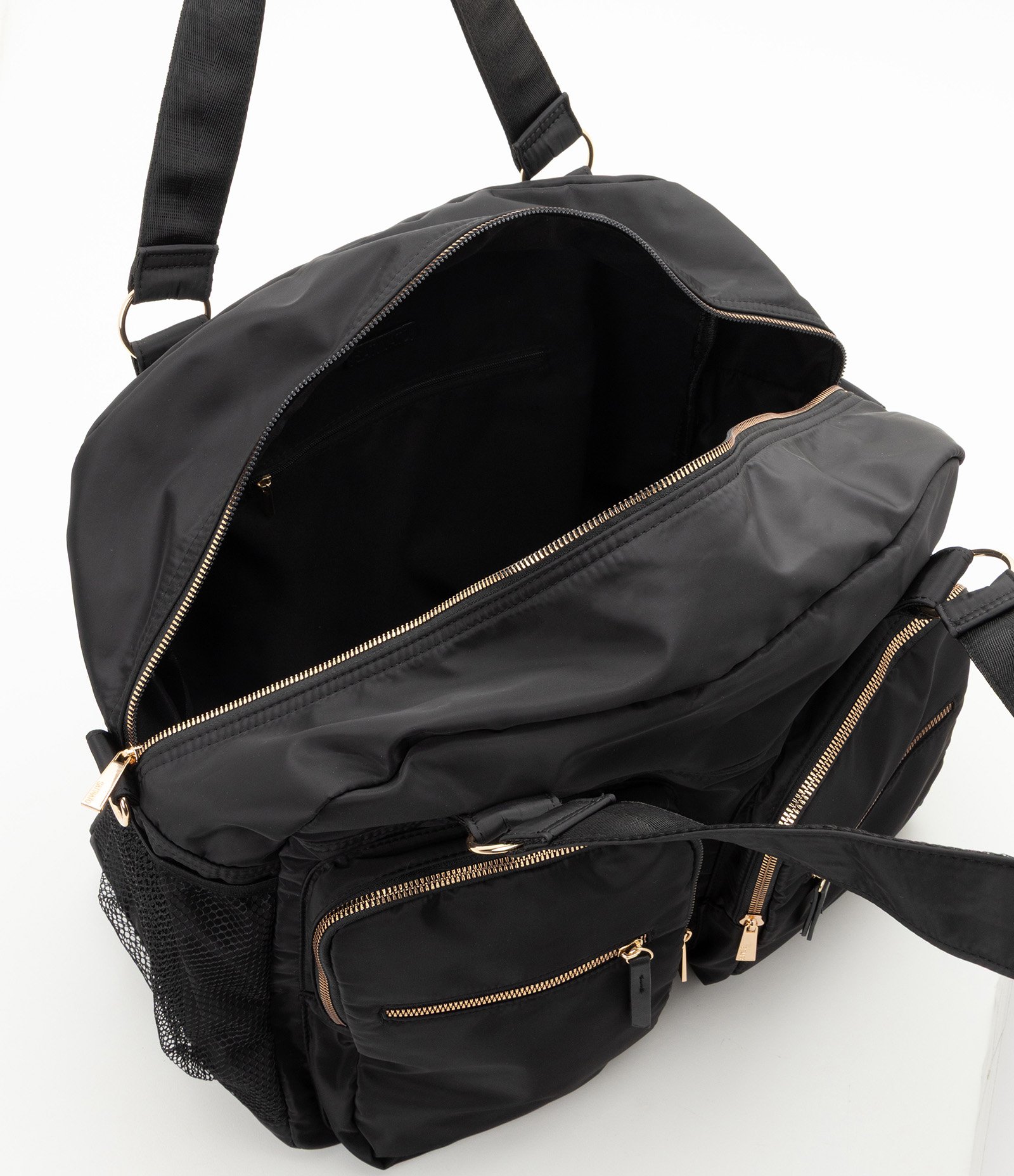 Bolsa Grande com Bolsos Frontais e Alças Duplas Preto 6