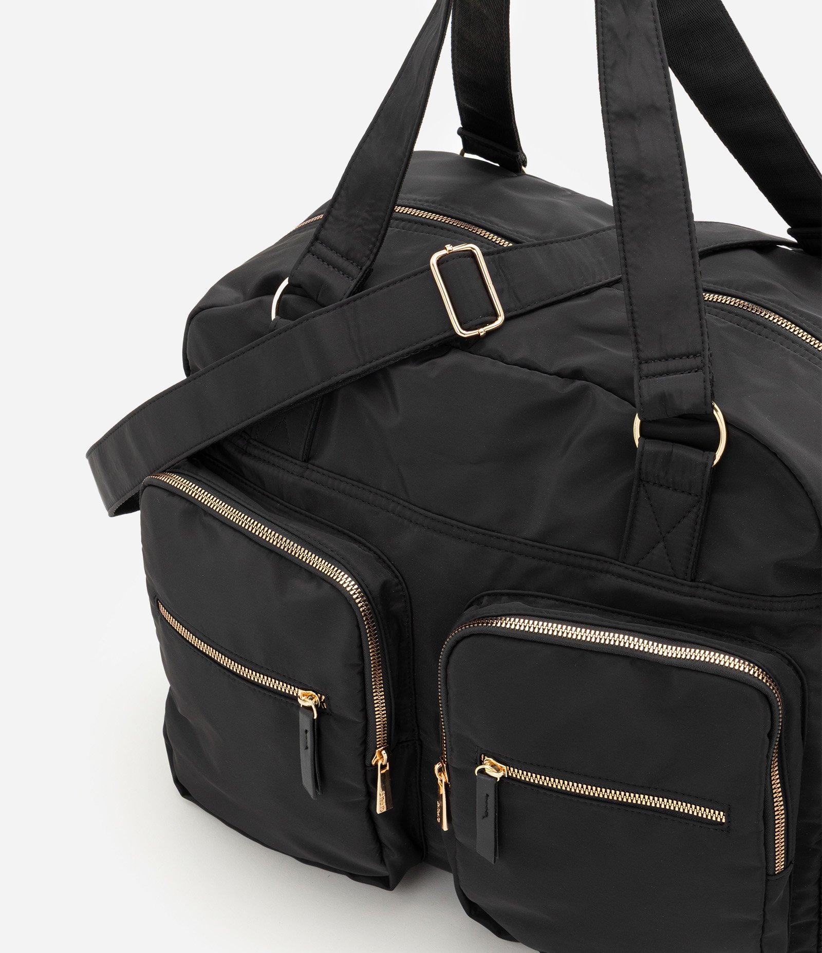Bolsa Grande com Bolsos Frontais e Alças Duplas Preto 7