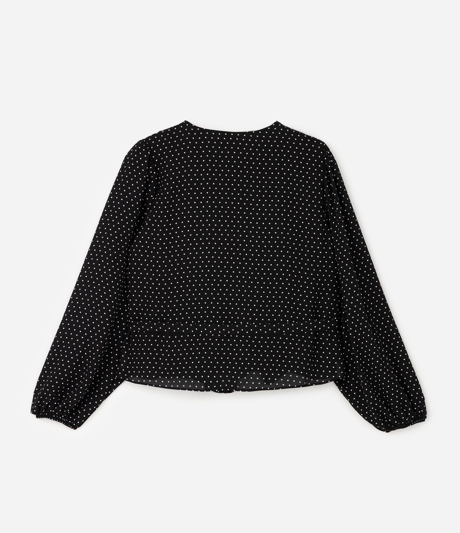 Blusa Poá Transpassada com Amarração Curve & Plus Size Preto 2