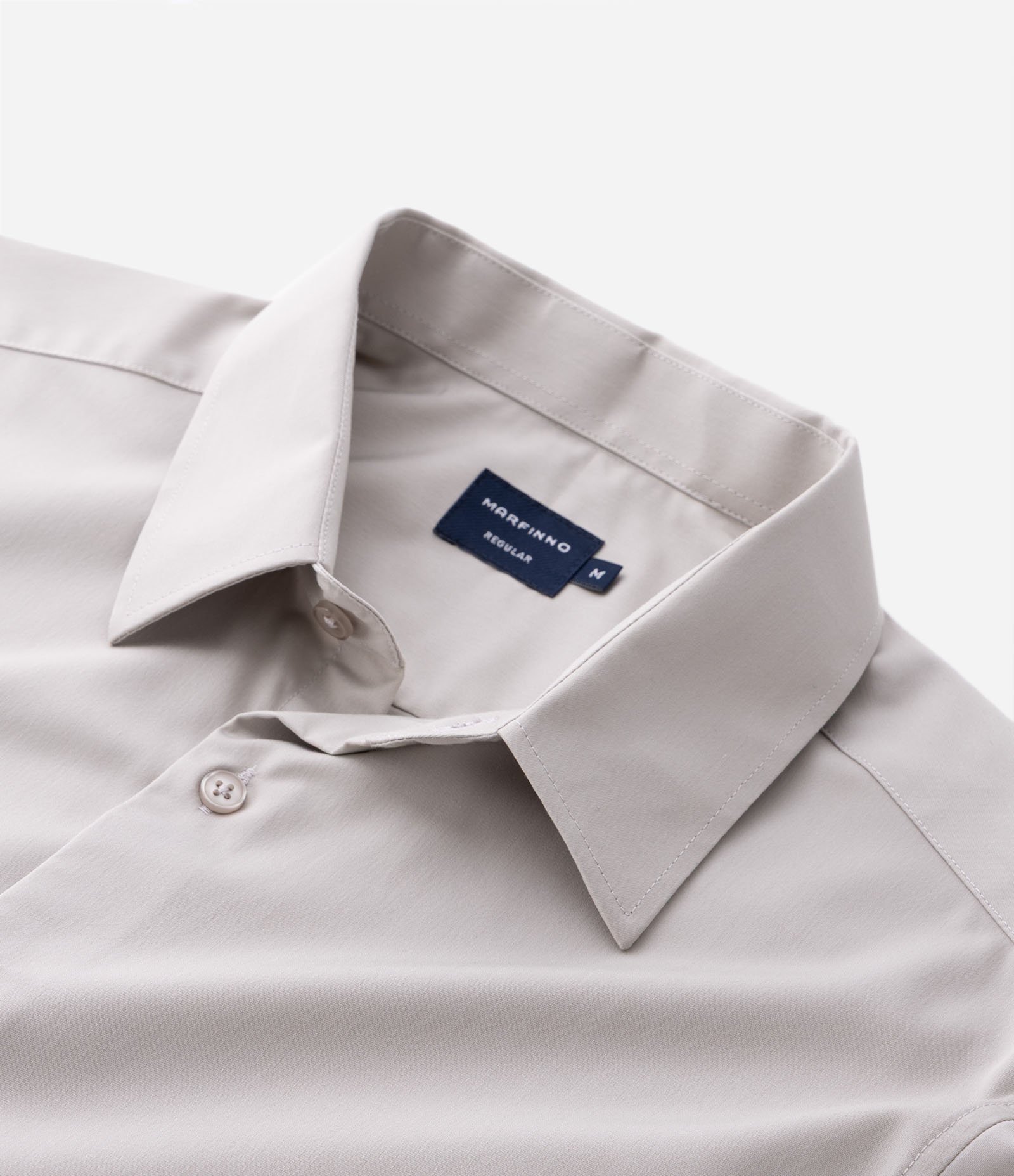 Camisa Slim em Fibra de Bambu Cinza Claro 9