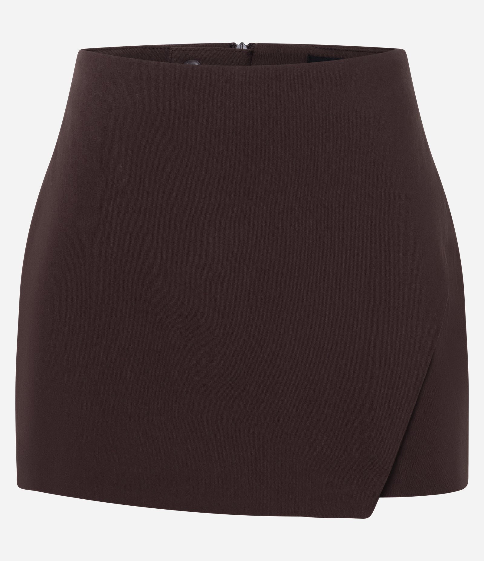 Short Saia em Bengaline com Recorte Frontal Vinho 1