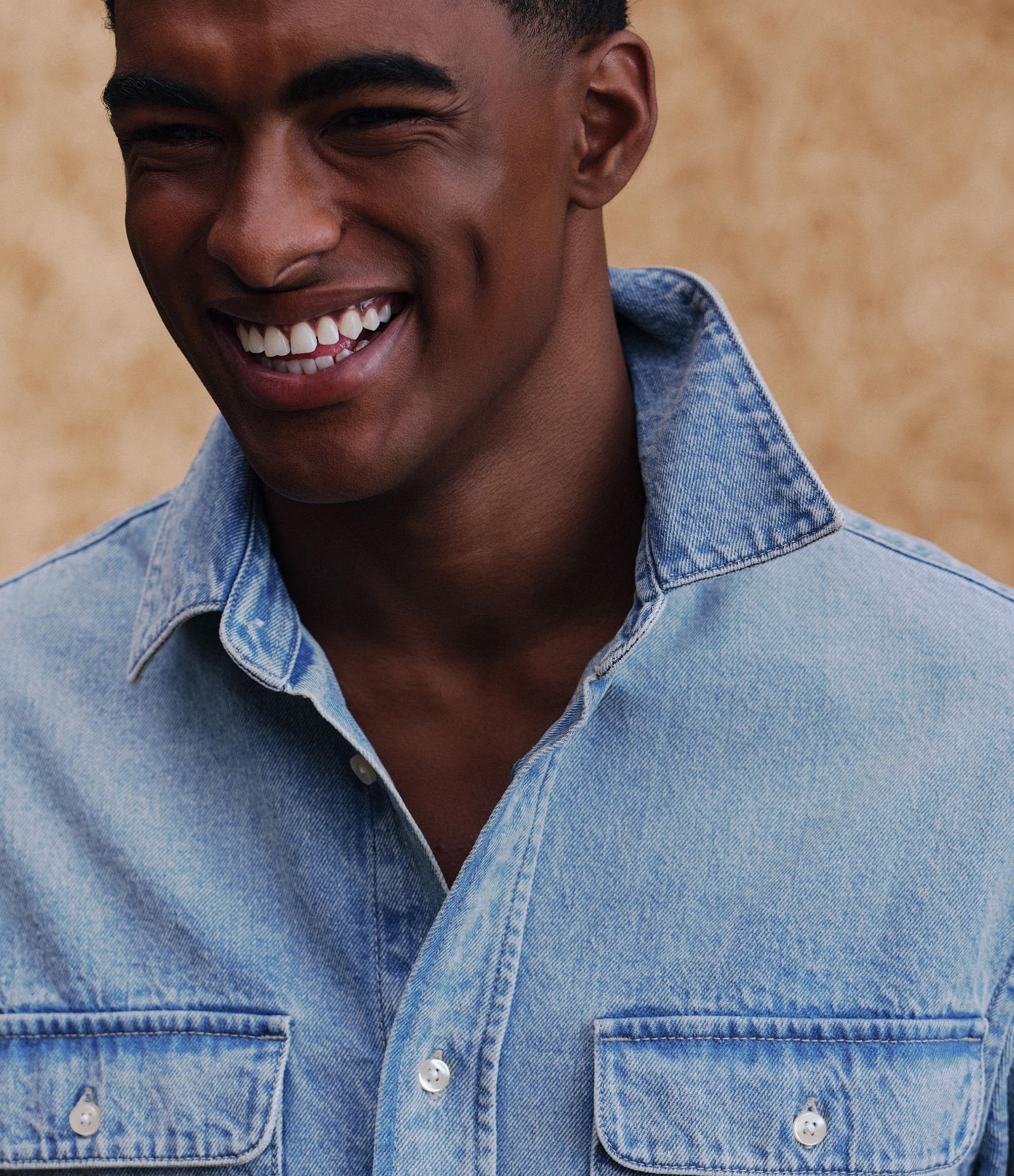 Camisa Jeans Overshirt Manga Longa Azul 1
