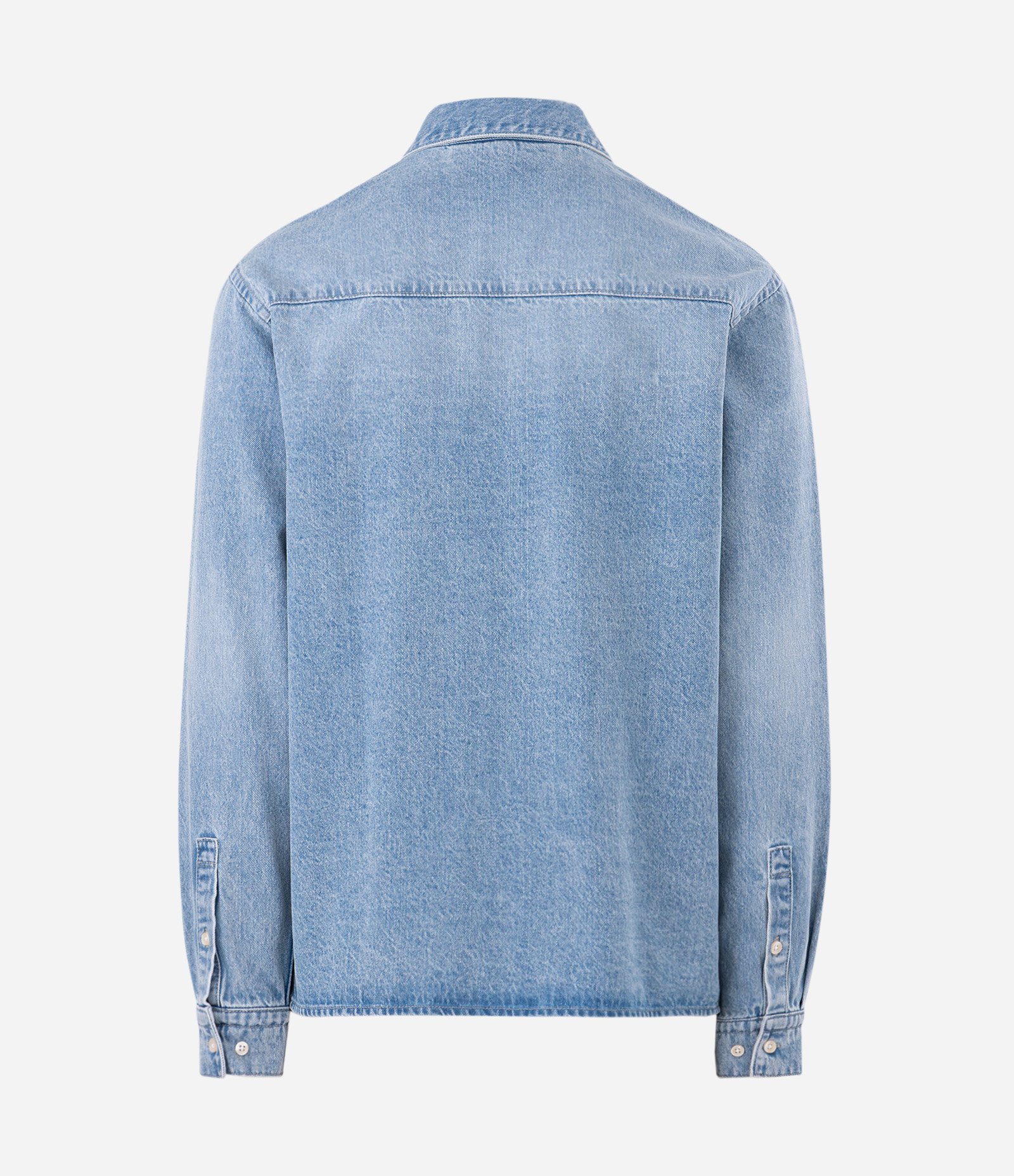 Camisa Jeans Overshirt Manga Longa Azul 3