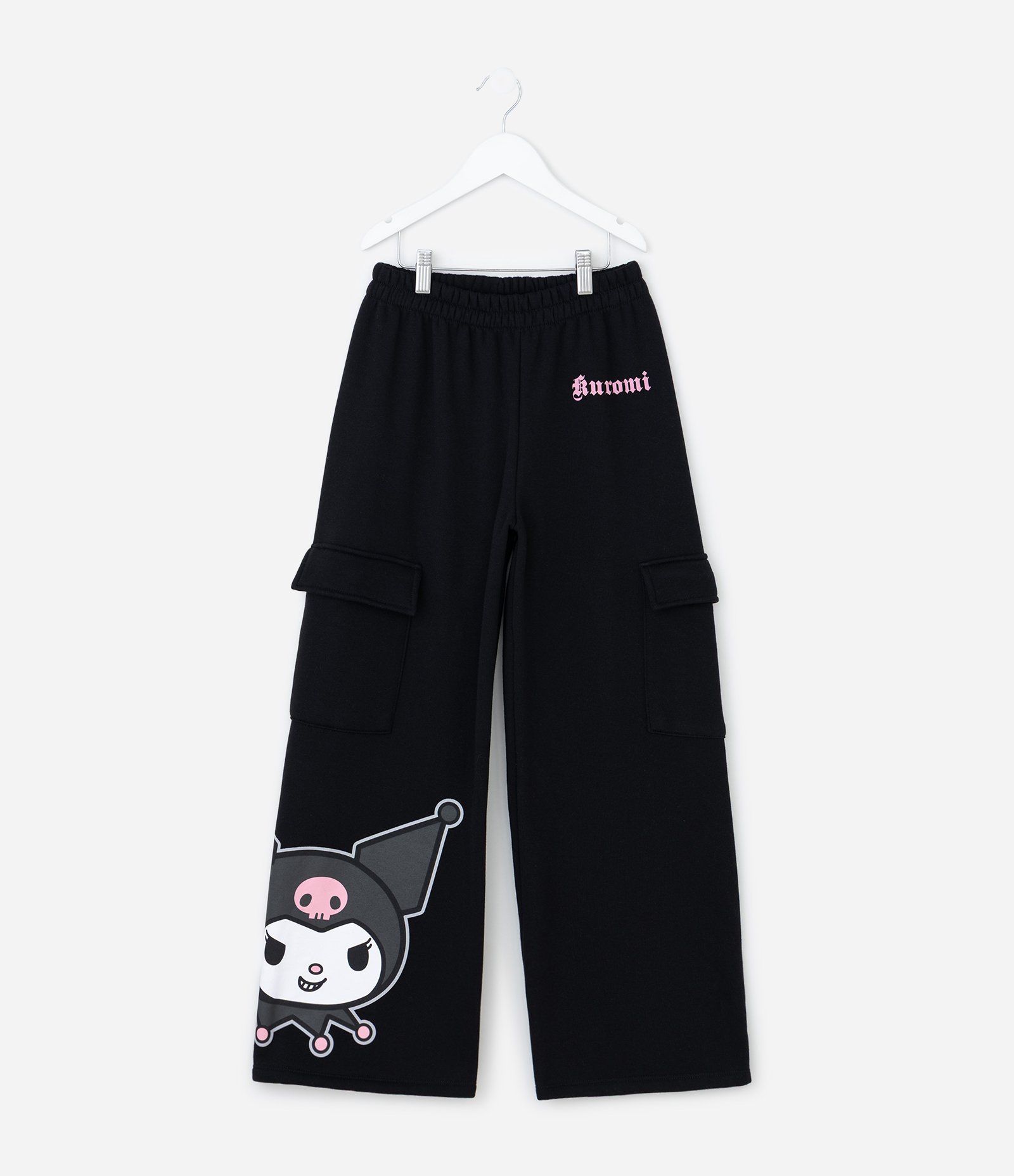 Calça Infantil Wide Leg Cargo Kuromi – Tam 5 a 14 Anos Preto 2