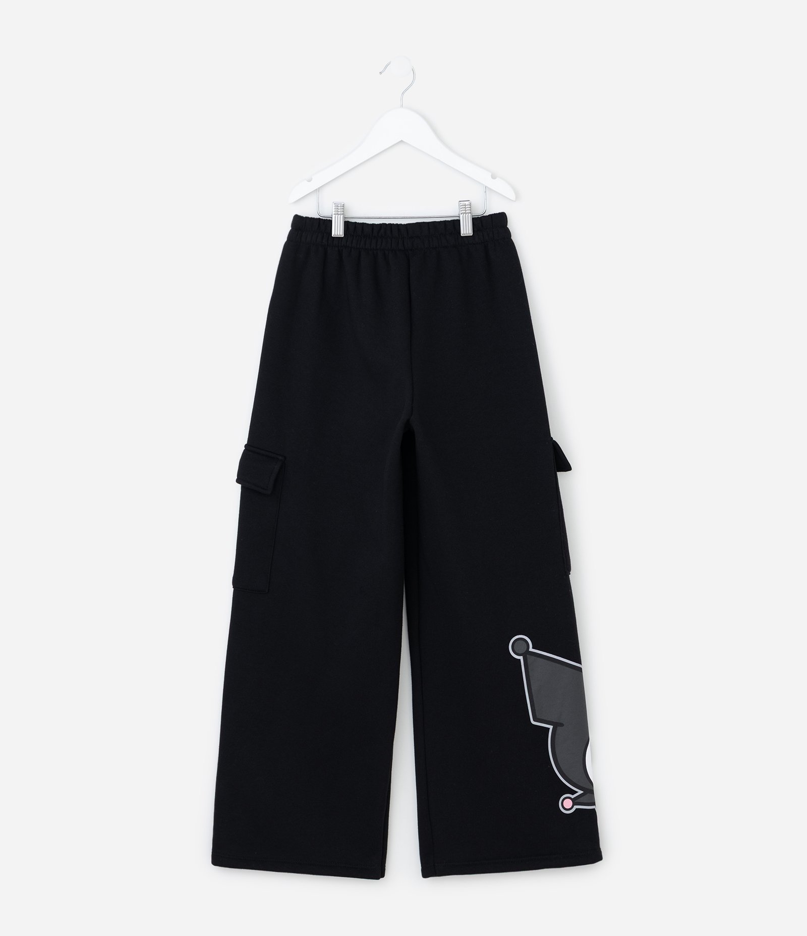 Calça Infantil Wide Leg Cargo Kuromi – Tam 5 a 14 Anos Preto 3