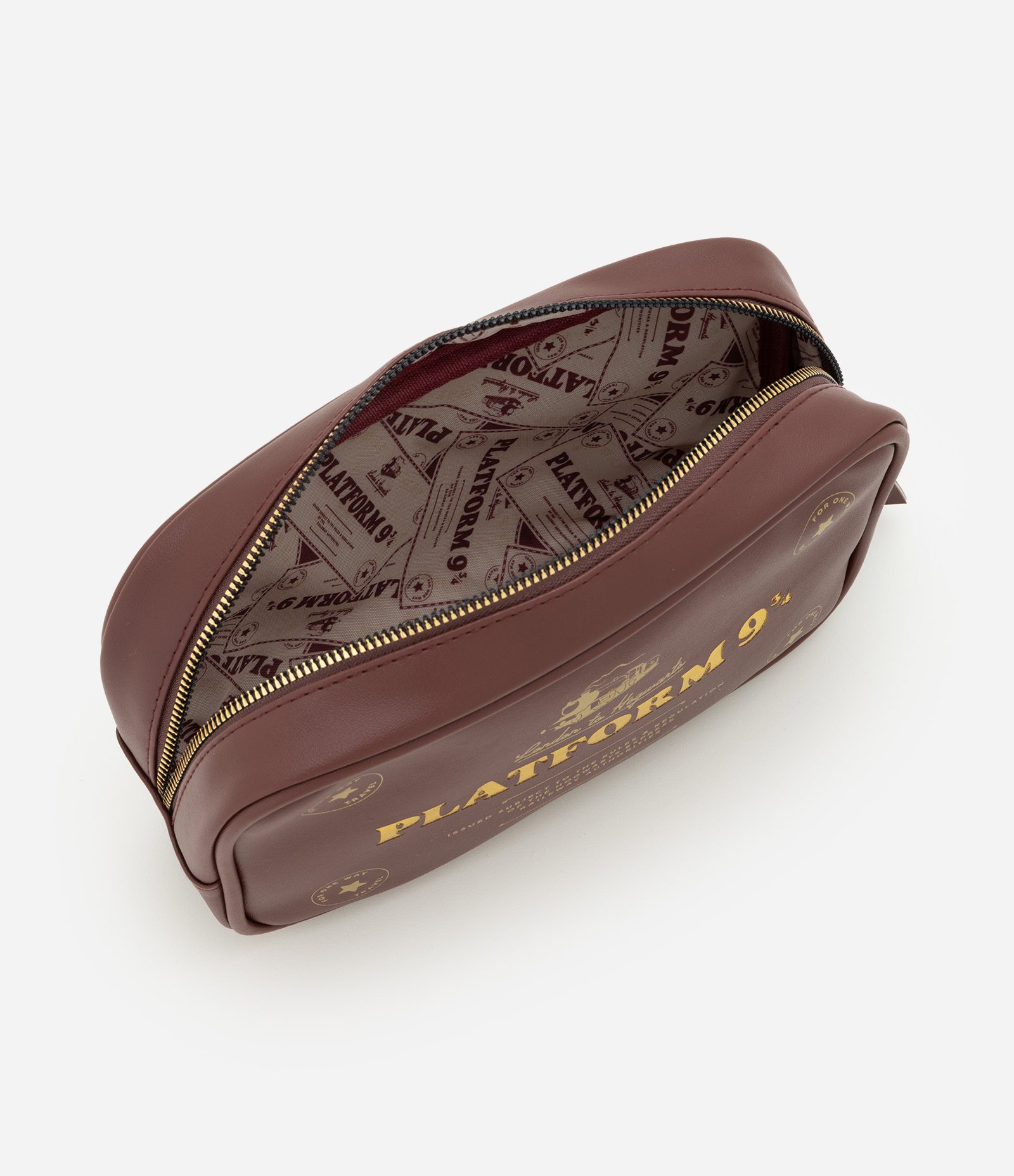 Necessaire em PU com Estampa Temática Harry Potter Marrom 5