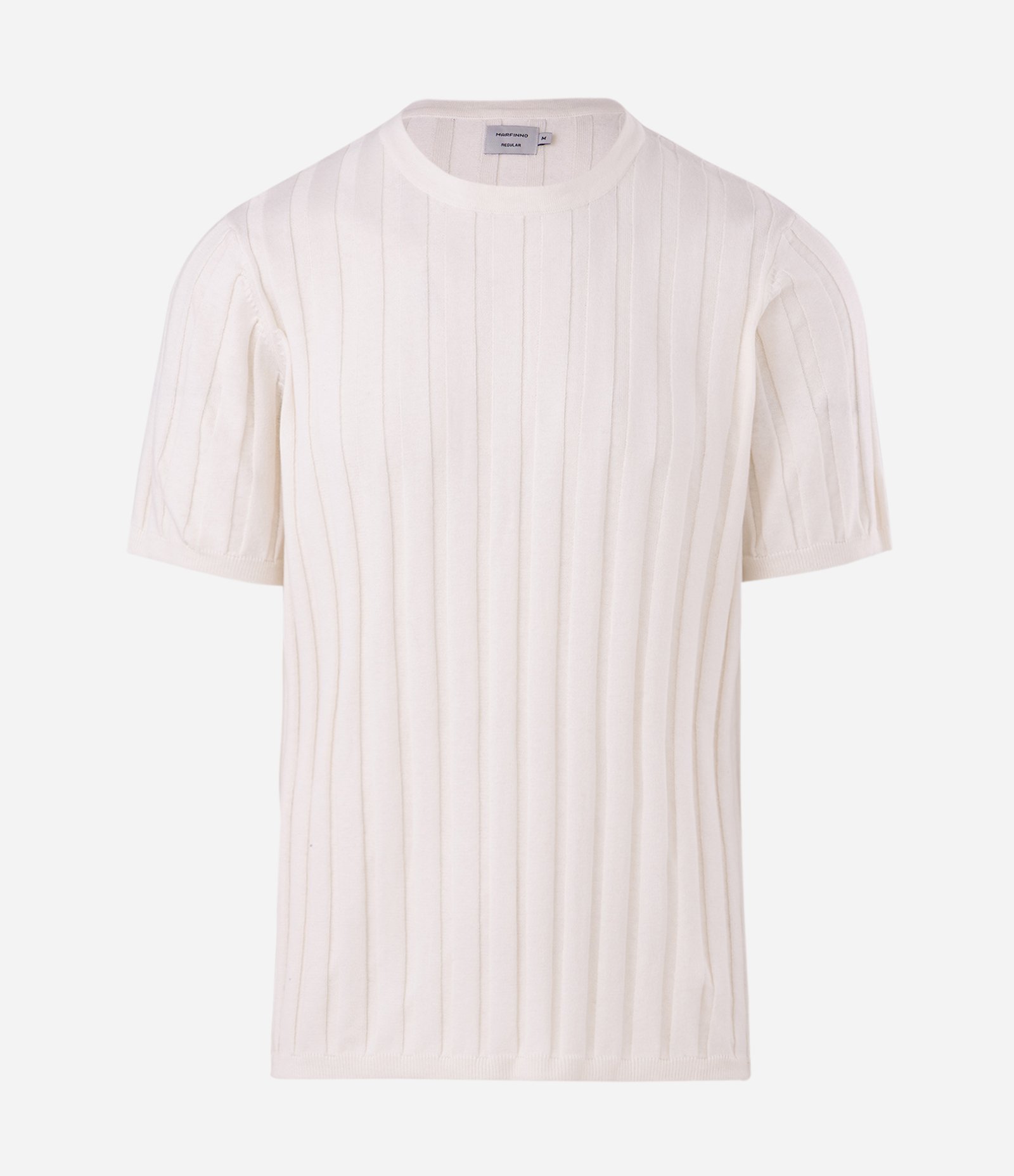 Camiseta Canelada Manga Curta Decote U Branco 5