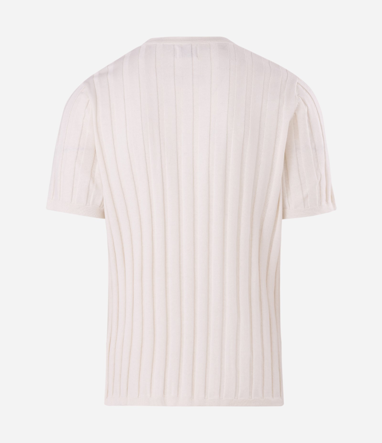 Camiseta Canelada Manga Curta Decote U Branco 6