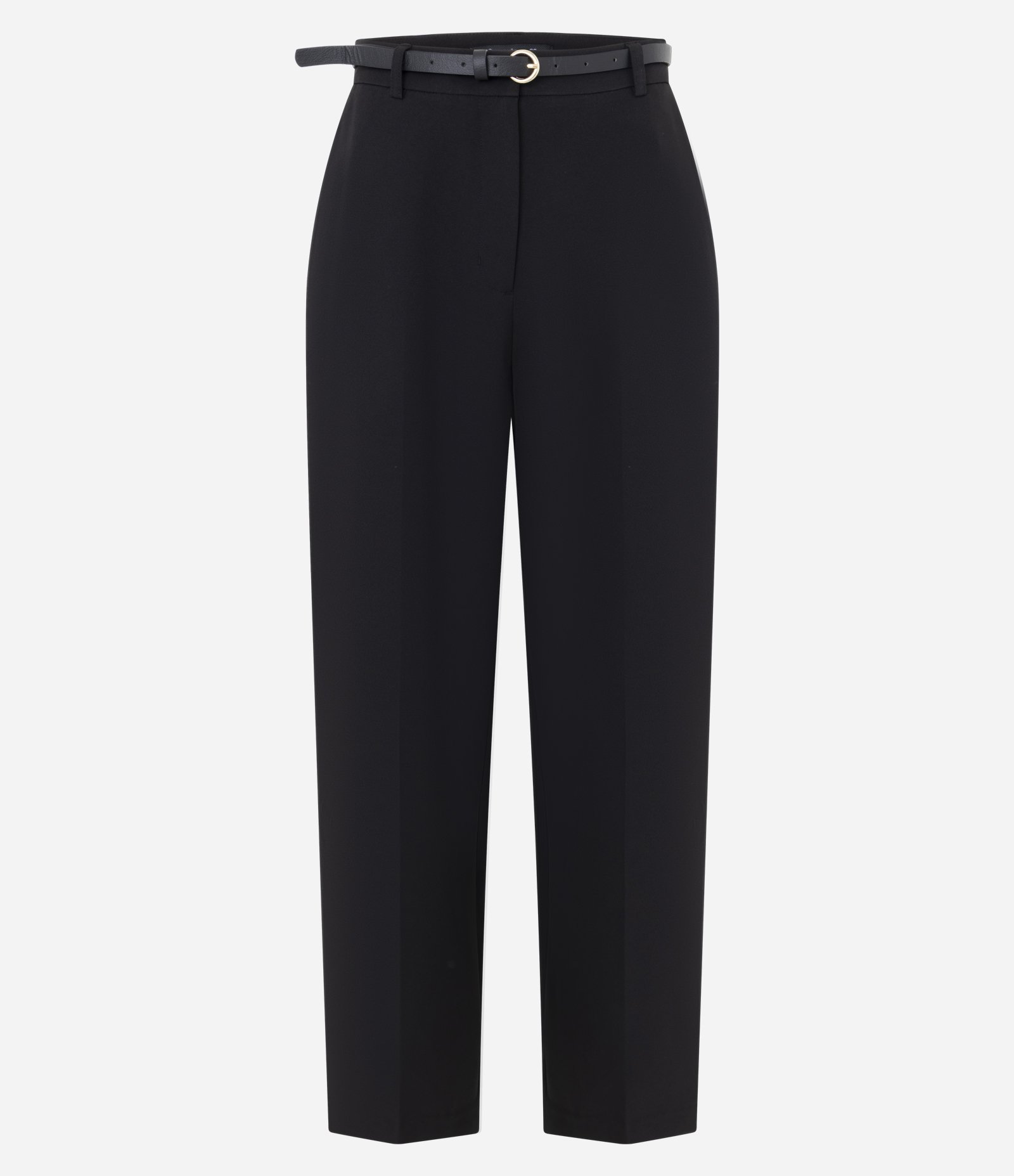 Calça Reta Alfaiatada com Cinto Fino em PU Preto 5