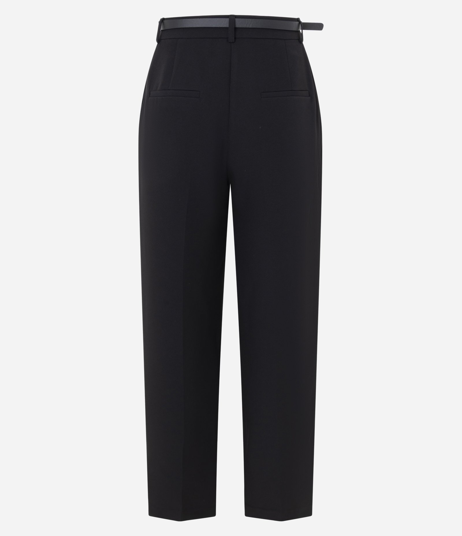 Calça Reta Alfaiatada com Cinto Fino em PU Preto 6
