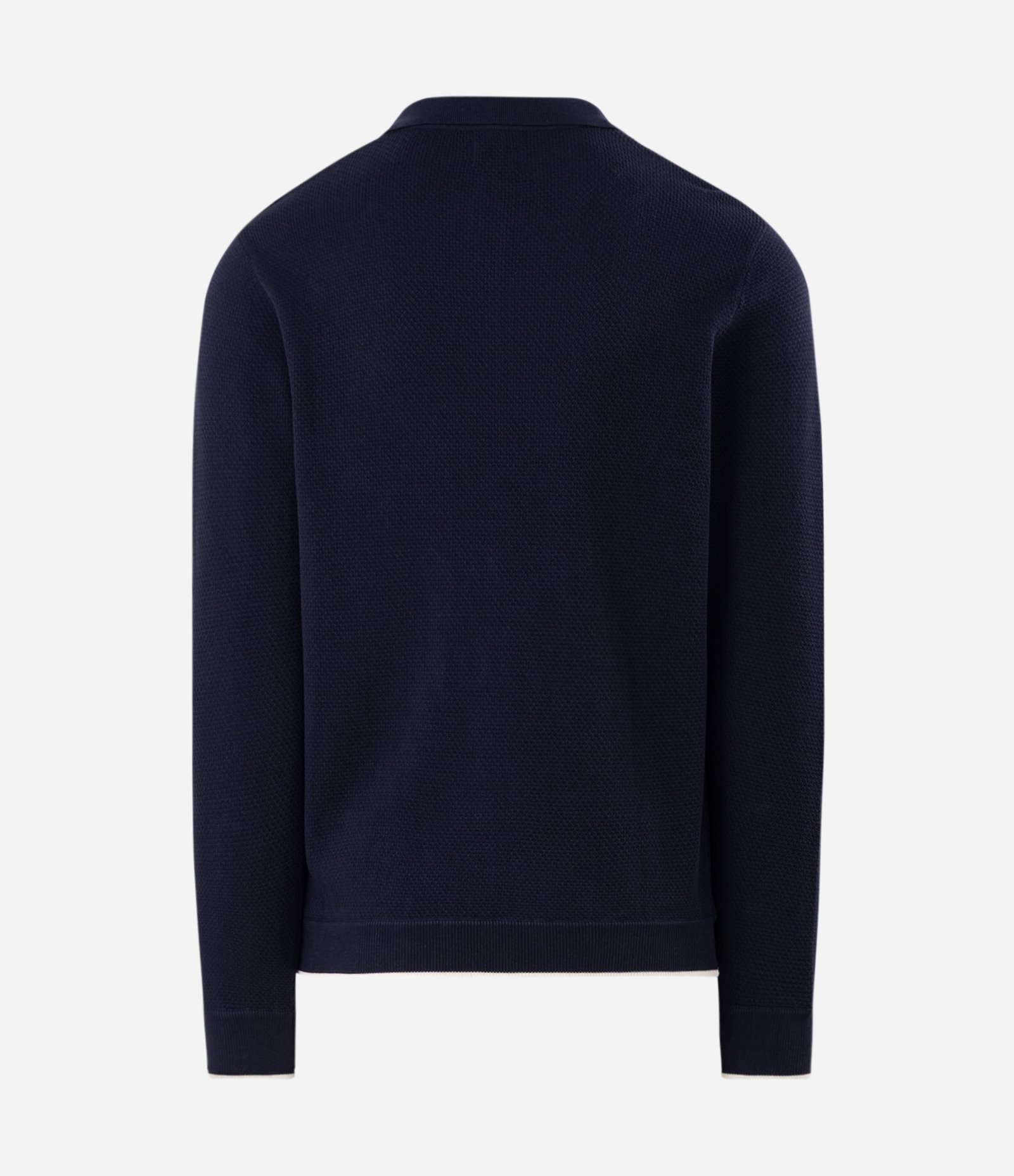 Suéter em Tricô Leve com Gola Polo Azul 4