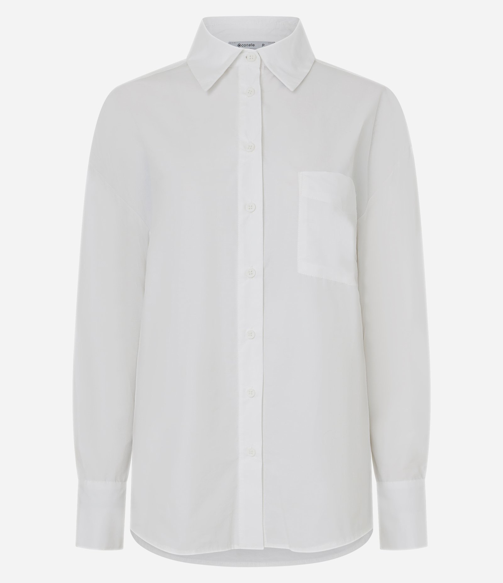 Camisa Oversized em Tricoline Efeito Empapelada Branco 1