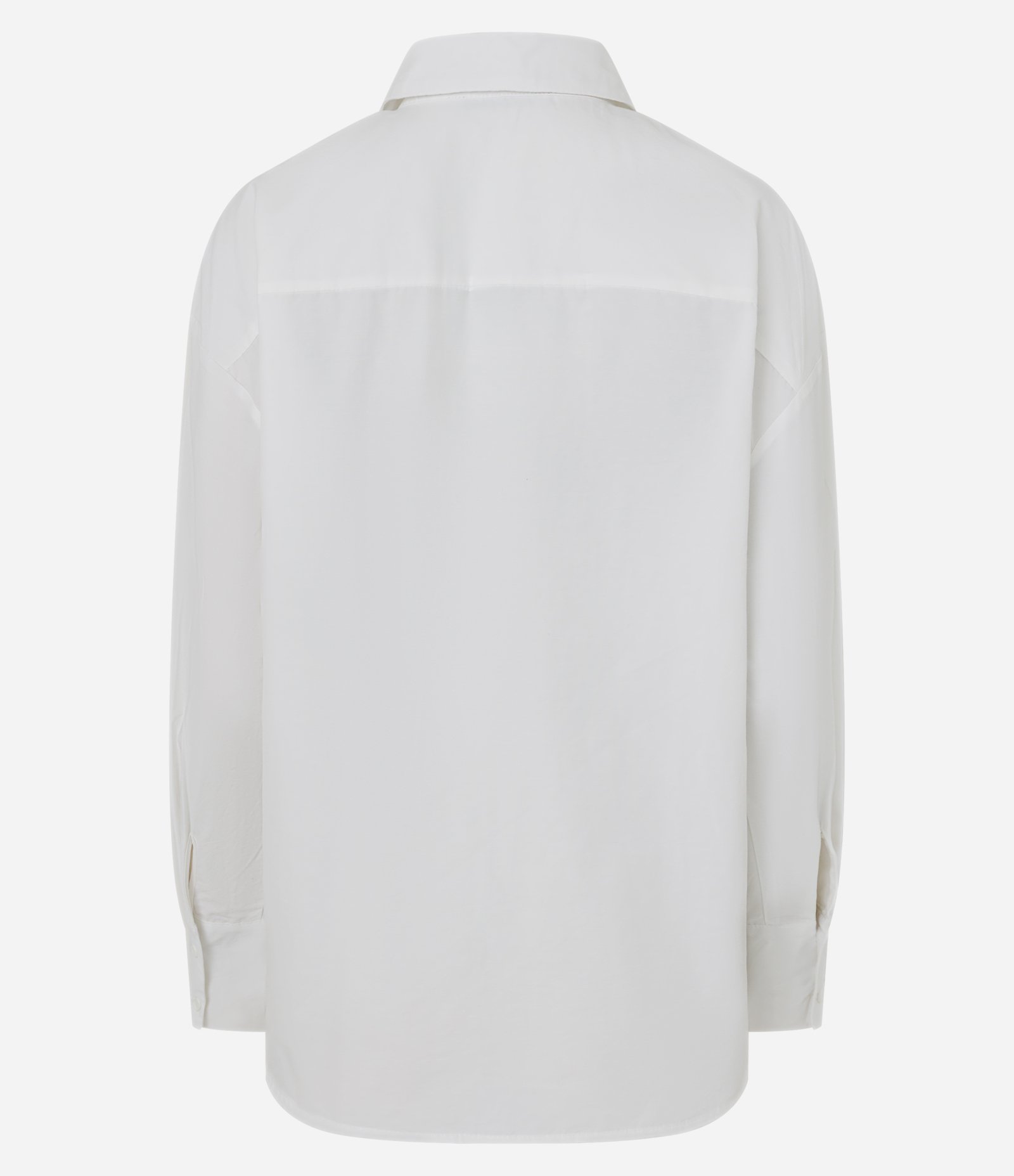 Camisa Oversized em Tricoline Efeito Empapelada Branco 2